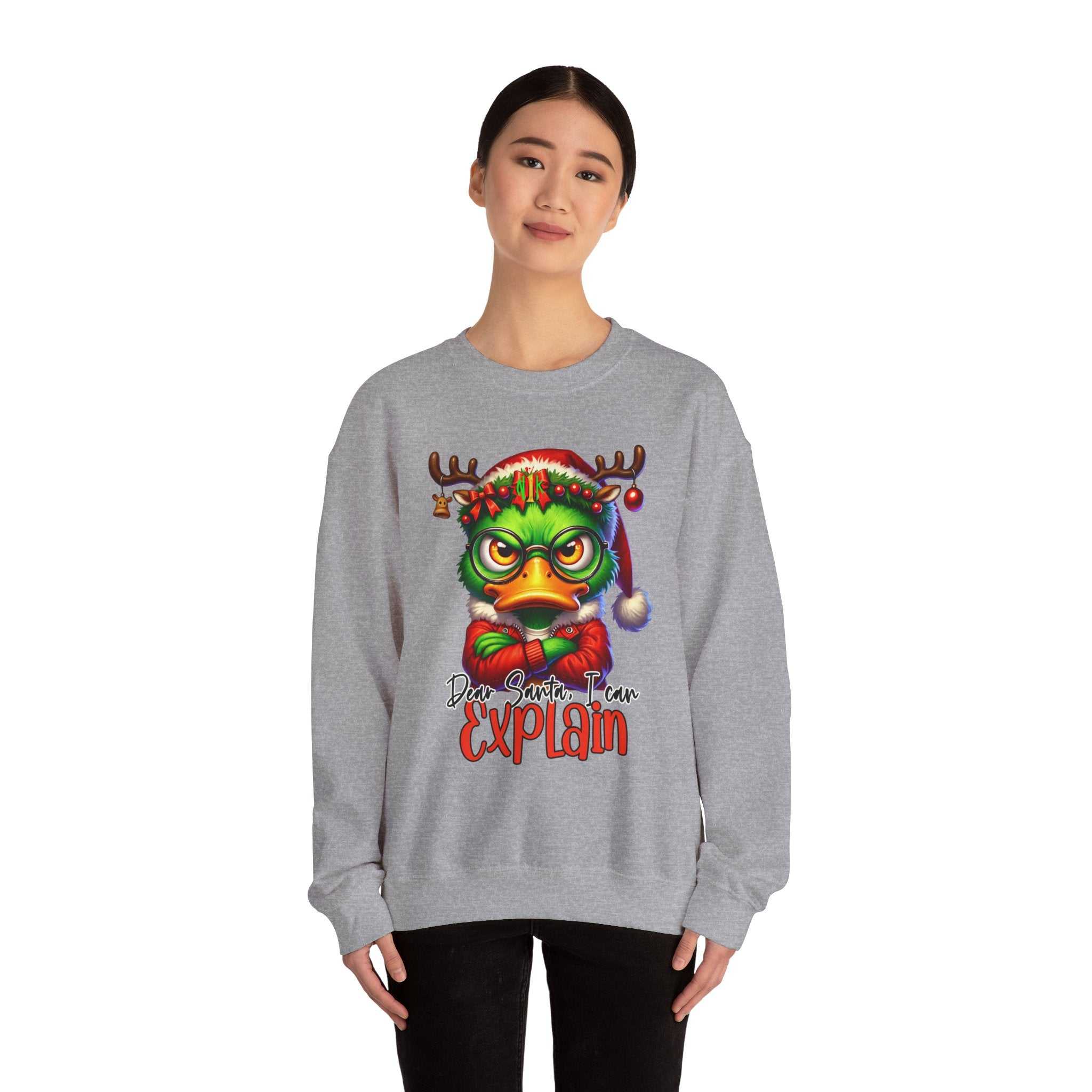 Dear Santa I Can Explain Sweatshirt — Funny Christmas CrewneckSweatshirtExplain Unisex Heavy Blend™ Crewneck Sweatshirt