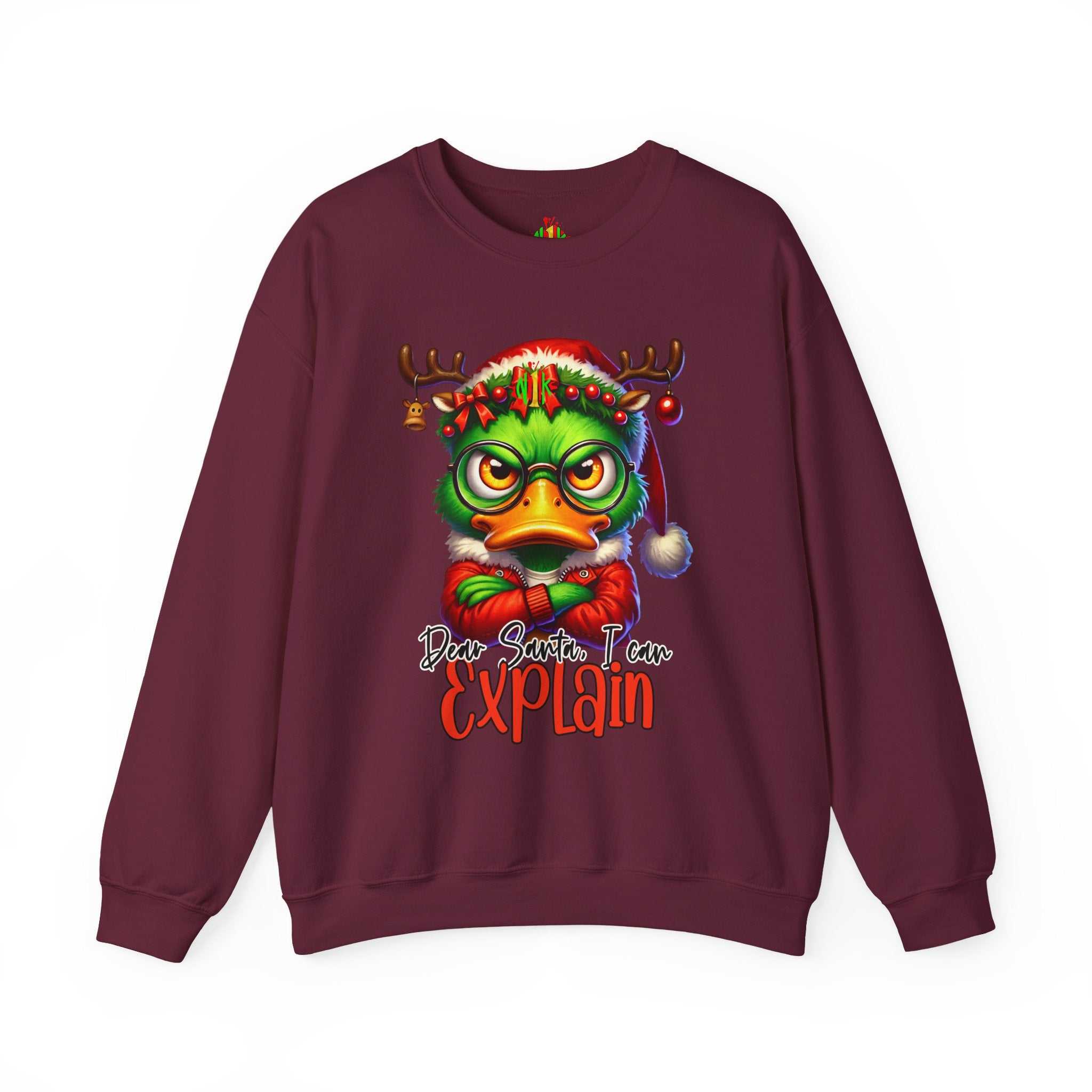 Dear Santa I Can Explain Sweatshirt — Funny Christmas CrewneckSweatshirtExplain Unisex Heavy Blend™ Crewneck Sweatshirt