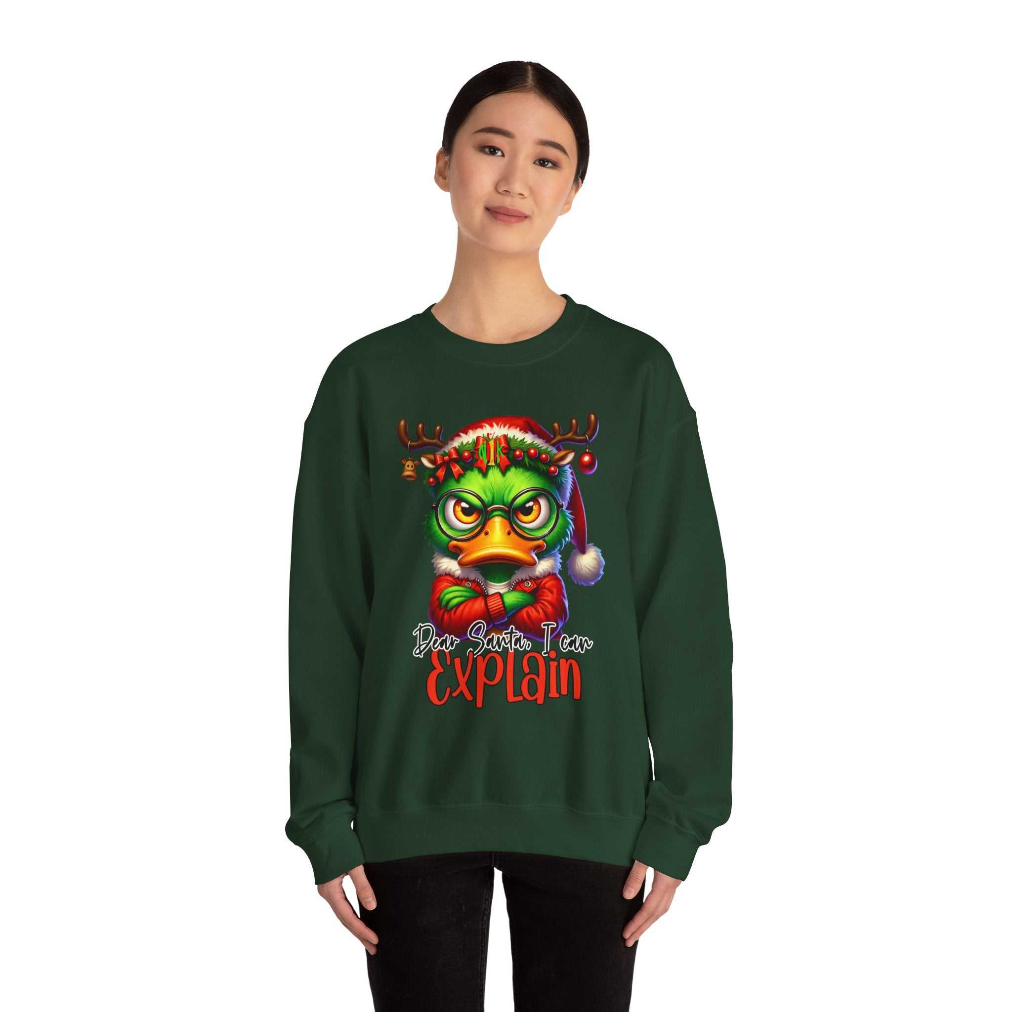 Dear Santa I Can Explain Sweatshirt — Funny Christmas CrewneckSweatshirtExplain Unisex Heavy Blend™ Crewneck Sweatshirt