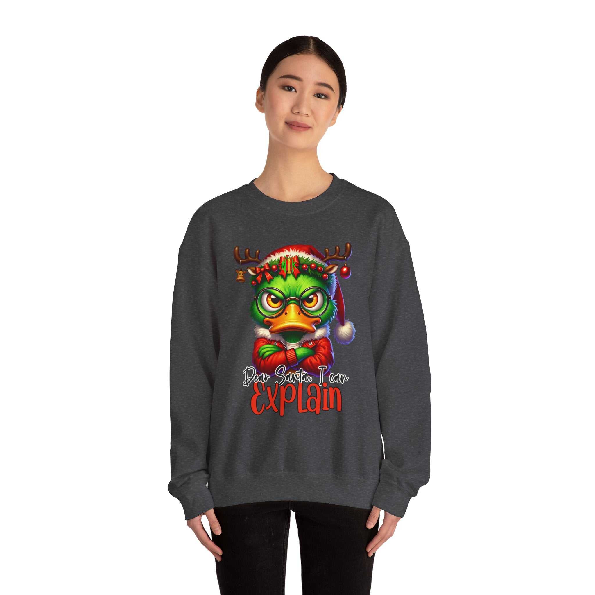 Dear Santa I Can Explain Sweatshirt — Funny Christmas CrewneckSweatshirtExplain Unisex Heavy Blend™ Crewneck Sweatshirt
