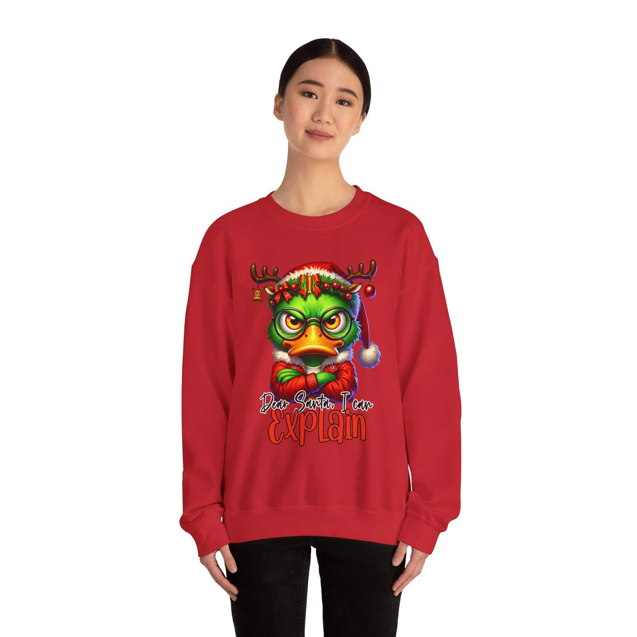 Dear Santa I Can Explain Sweatshirt — Funny Christmas CrewneckSweatshirtExplain Unisex Heavy Blend™ Crewneck Sweatshirt