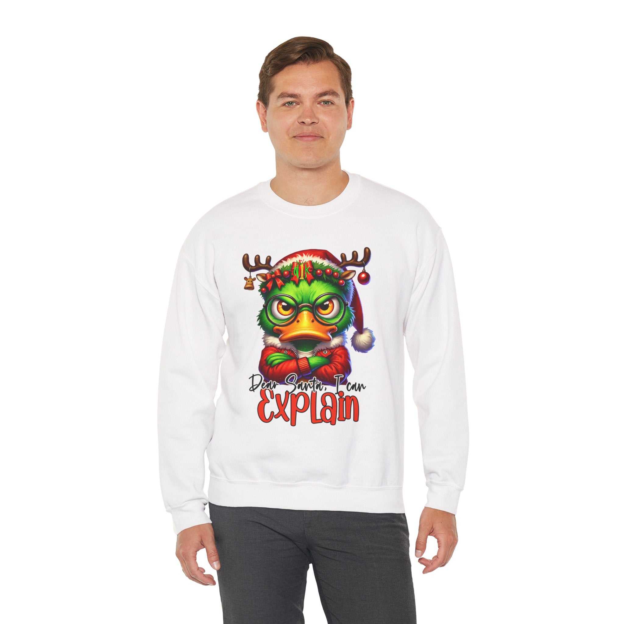 Dear Santa I Can Explain Sweatshirt — Funny Christmas CrewneckSweatshirtExplain Unisex Heavy Blend™ Crewneck Sweatshirt