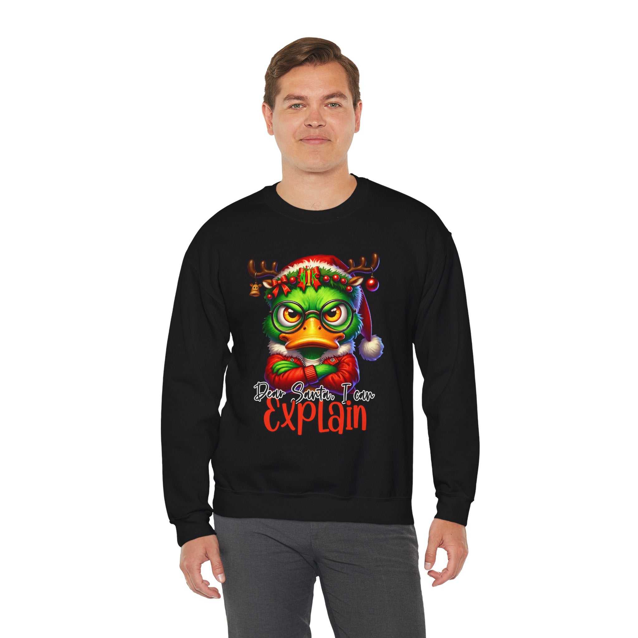 Dear Santa I Can Explain Sweatshirt — Funny Christmas CrewneckSweatshirtExplain Unisex Heavy Blend™ Crewneck Sweatshirt
