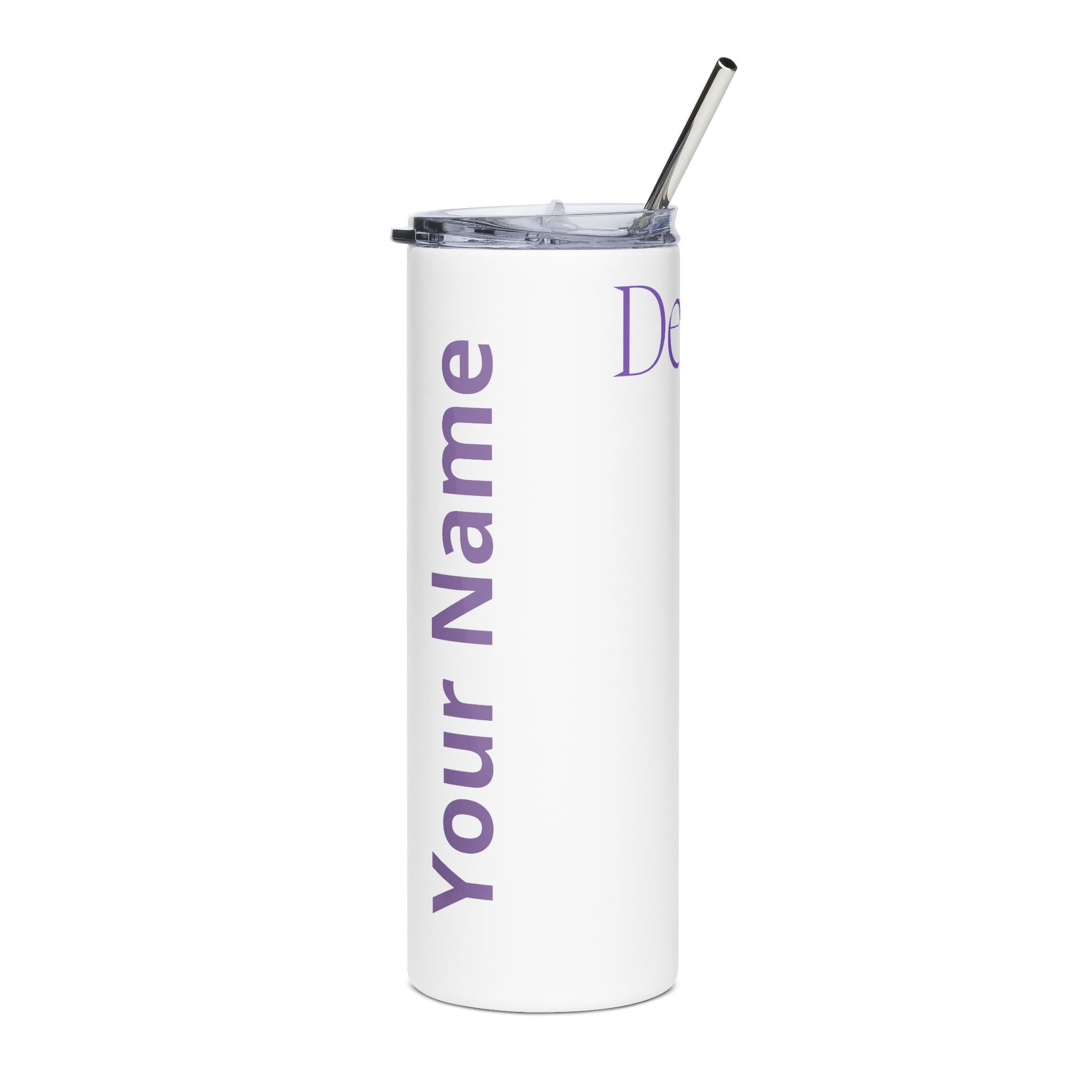 Destination Destined Customizable Skinny Tumbler with Straw, 20oz