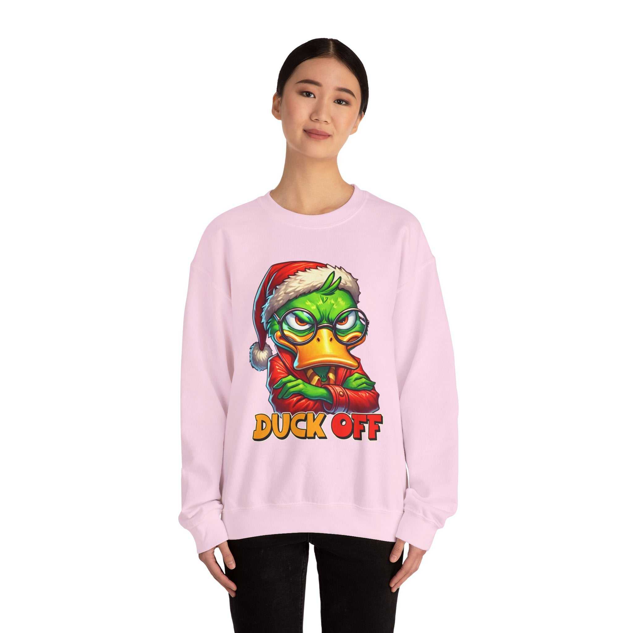 Duck off Christmas Funny Holiday Unisex Heavy Blend CrewneckSweatshirtUnisex Heavy Blend™ Crewneck Sweatshirt