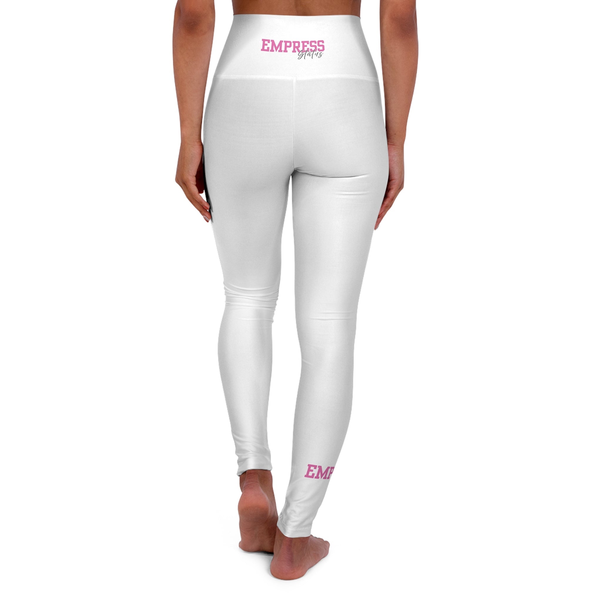 Empress Power High-Waisted Yoga Leggings — White Athletic ActivewearAll Over PrintsEmpress Power High-Waisted Yoga Leggings
