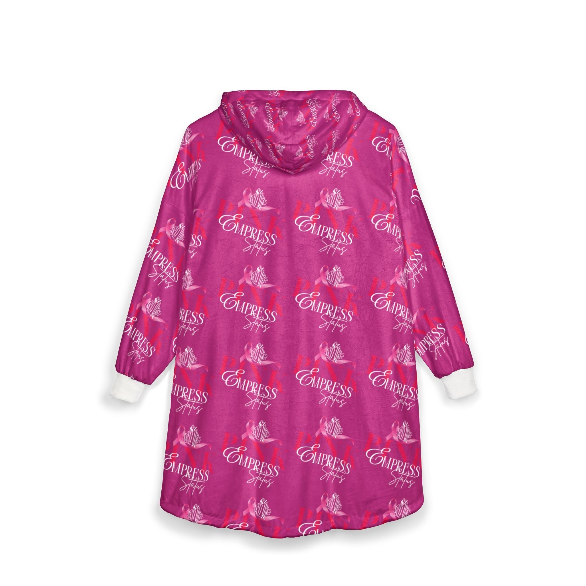 Empress Status Pink Breast Cancer Awareness Hooded Blanket - All-Over Print Cozy Wearable Throw