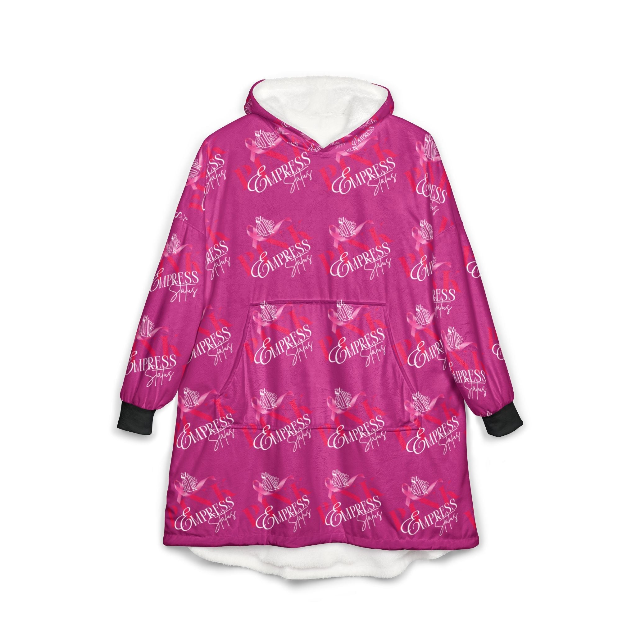 Empress Status Pink Breast Cancer Awareness Hooded Blanket - All-Over Print Cozy Wearable Throw