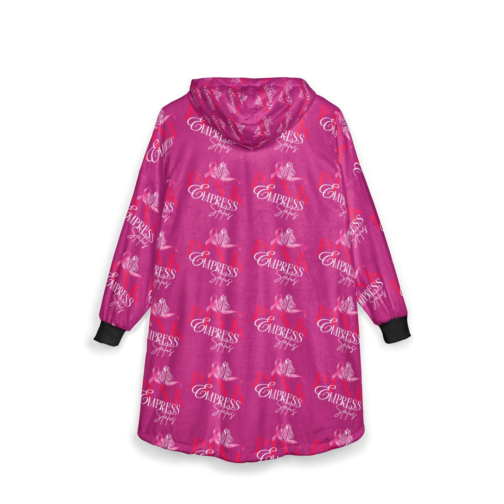Empress Status Pink Breast Cancer Awareness Hooded Blanket - All-Over Print Cozy Wearable Throw