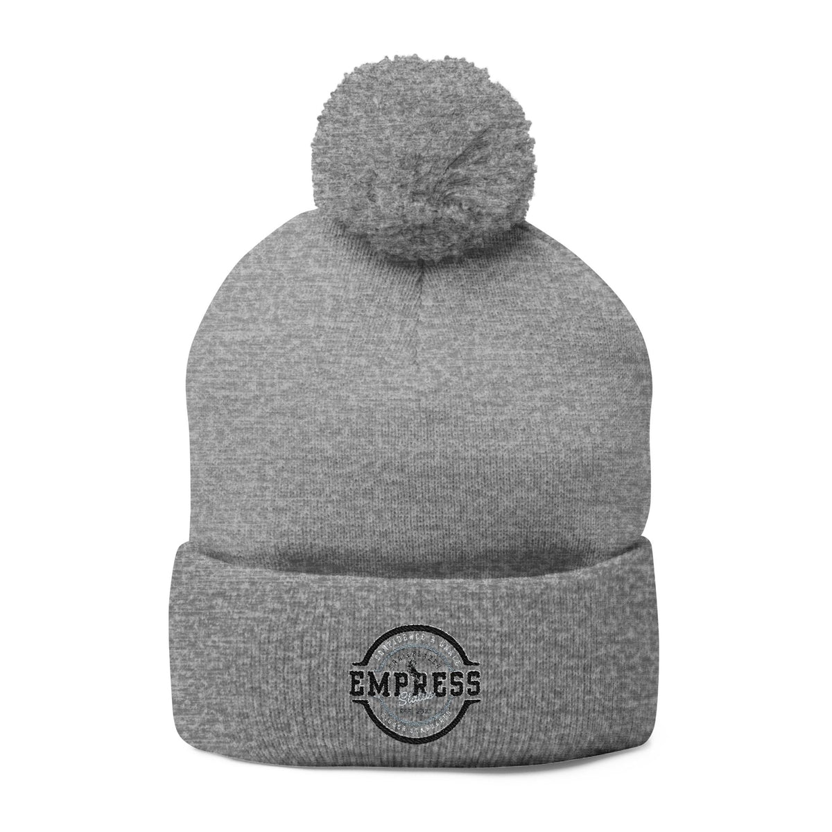 Berretto Invernale Ricamato in Maglia Pom-Pom "Empress Status Trailblazer Confidence"