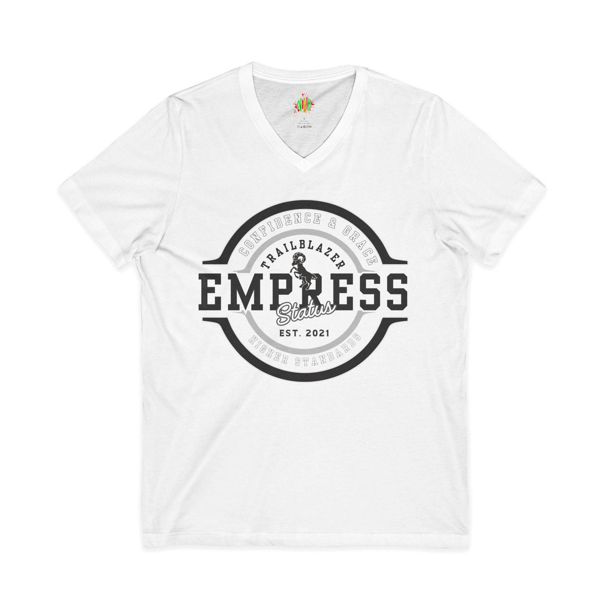 Empress Status Trailblazer Confidence V-Neck Tee for Confident Women, Casual Wear, Sister Gift, Affirmation Clothing, Self-Love Tee, Feminine Fashion
