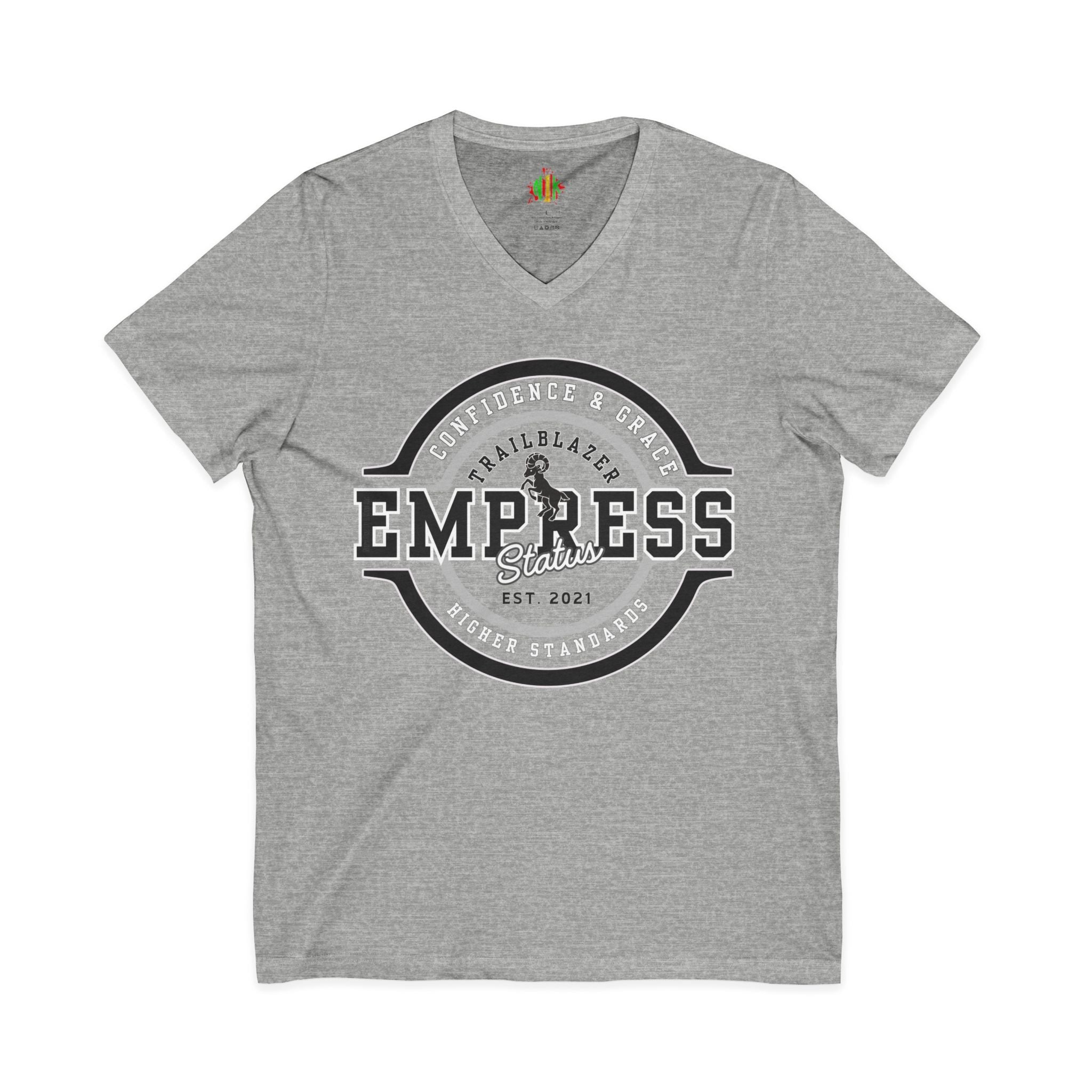 Empress Status Trailblazer Confidence V-Neck Tee for Confident Women, Casual Wear, Sister Gift, Affirmation Clothing, Self-Love Tee, Feminine Fashion