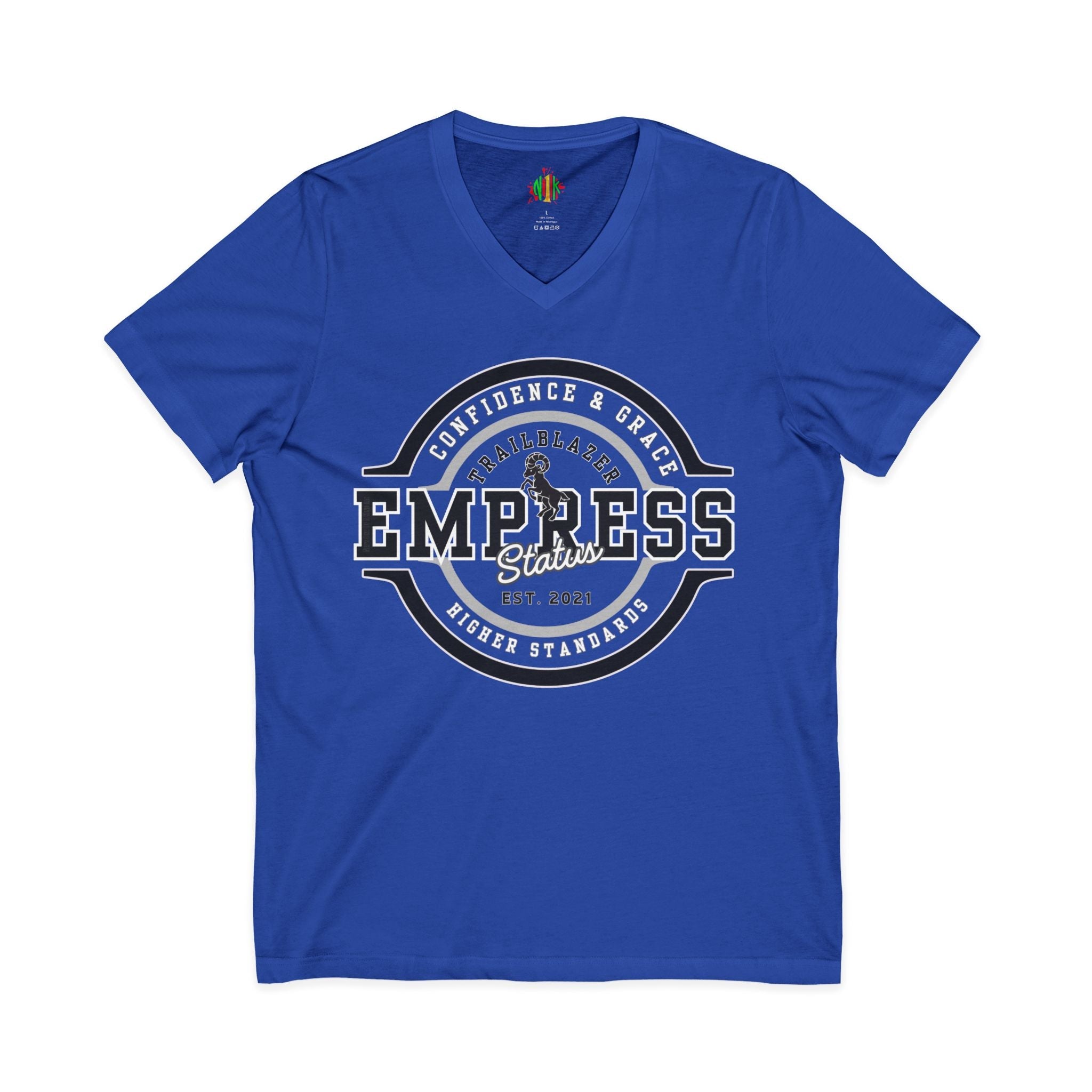 Empress Status Trailblazer Confidence V-Neck Tee for Confident Women, Casual Wear, Sister Gift, Affirmation Clothing, Self-Love Tee, Feminine Fashion