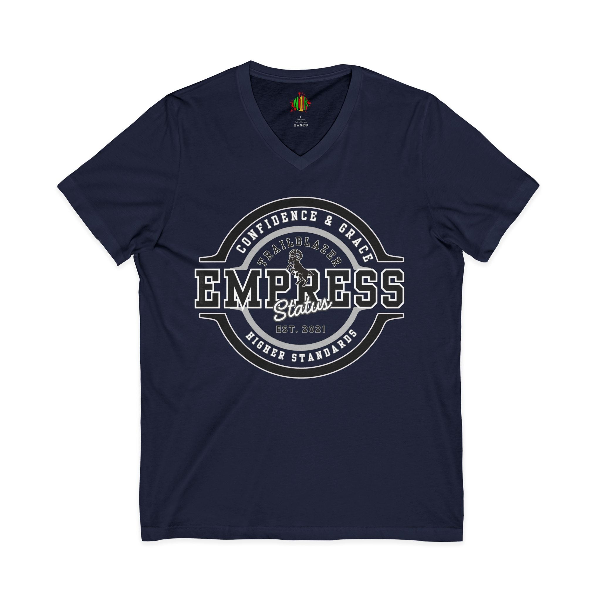 Empress Status Trailblazer Confidence V-Neck Tee for Confident Women, Casual Wear, Sister Gift, Affirmation Clothing, Self-Love Tee, Feminine Fashion