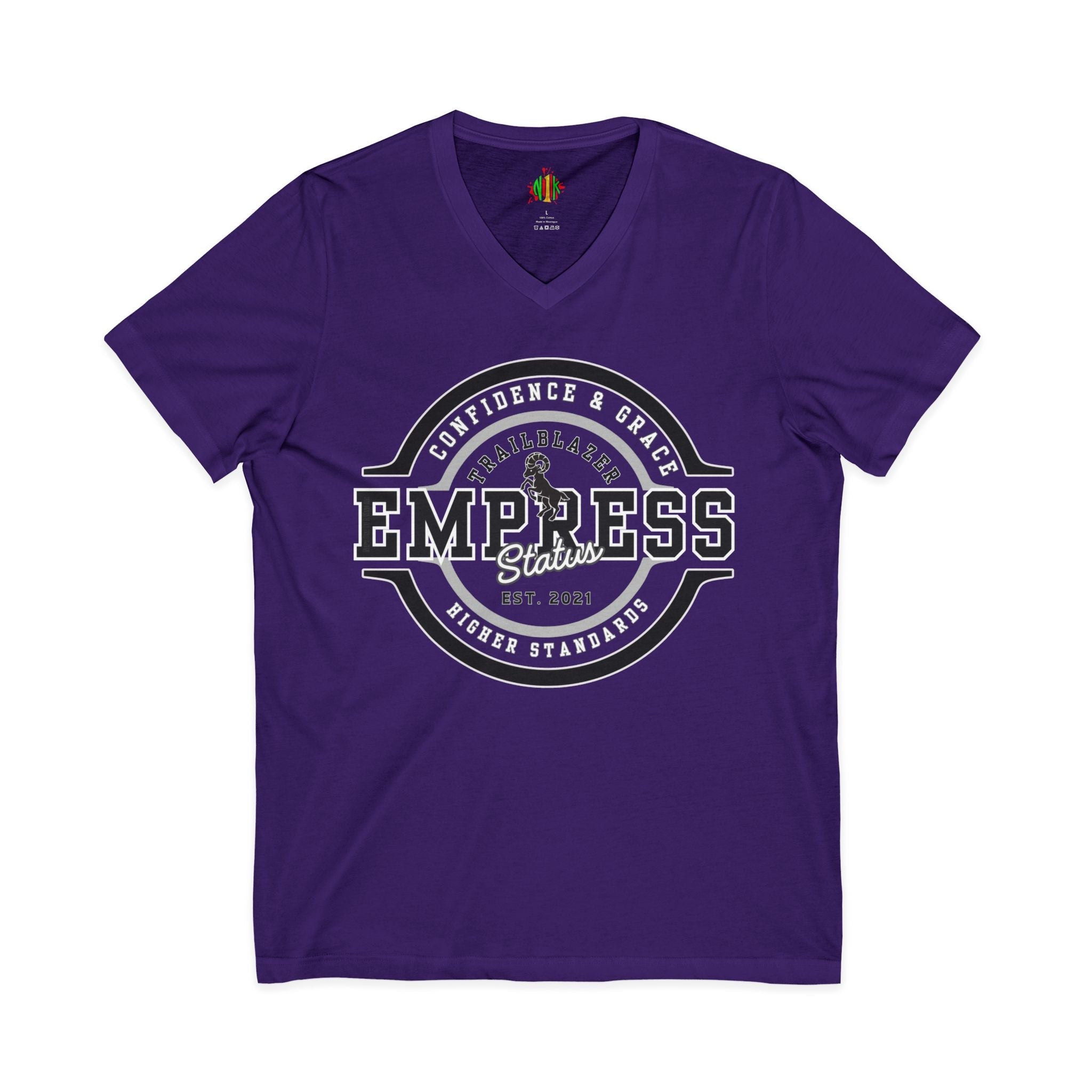 Empress Status Trailblazer Confidence V-Neck Tee for Confident Women, Casual Wear, Sister Gift, Affirmation Clothing, Self-Love Tee, Feminine Fashion