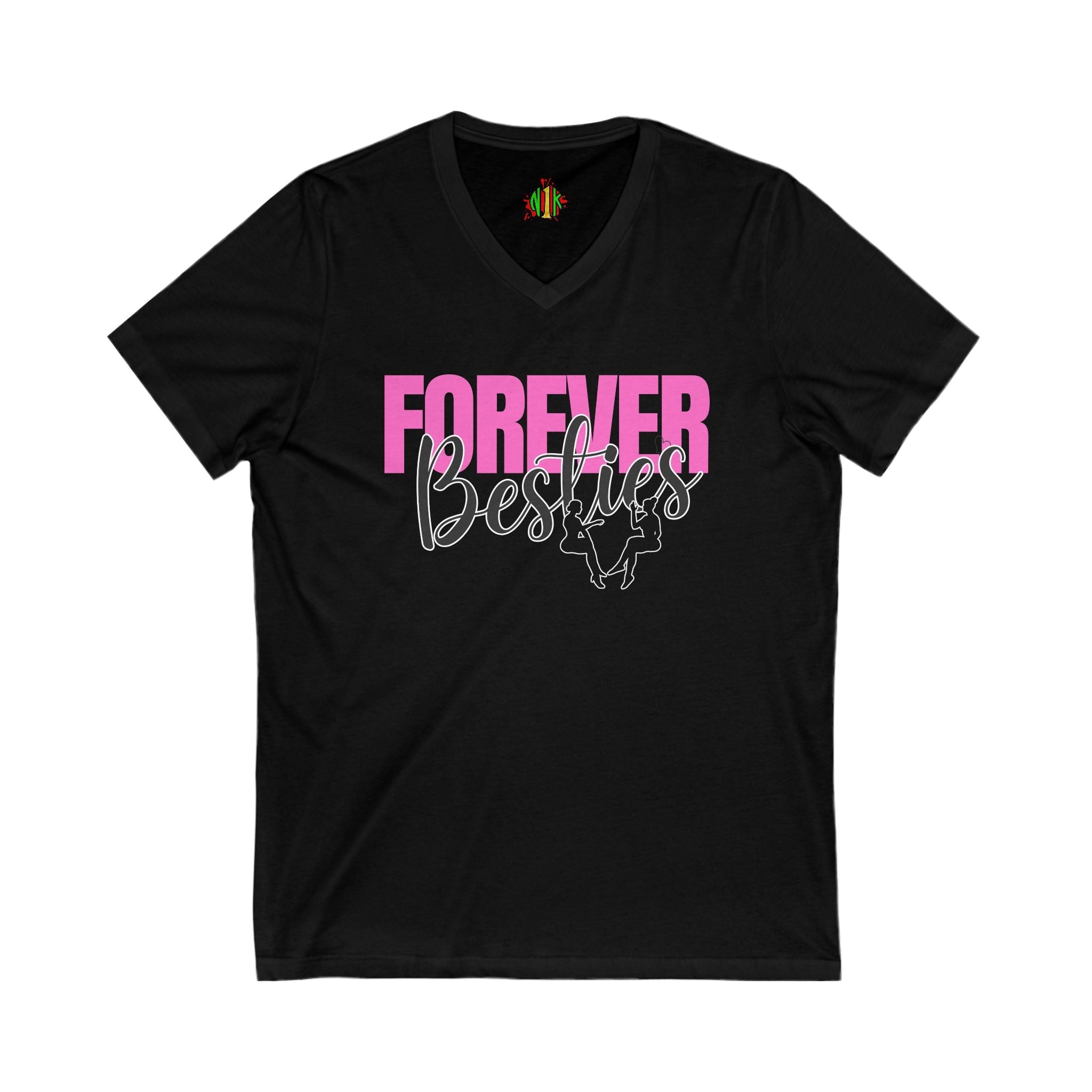 Forever Besties V-Neck Tee, Friendship Gift, Best Friend Shirt, Cute CV-neckForever Besties V-Neck Tee