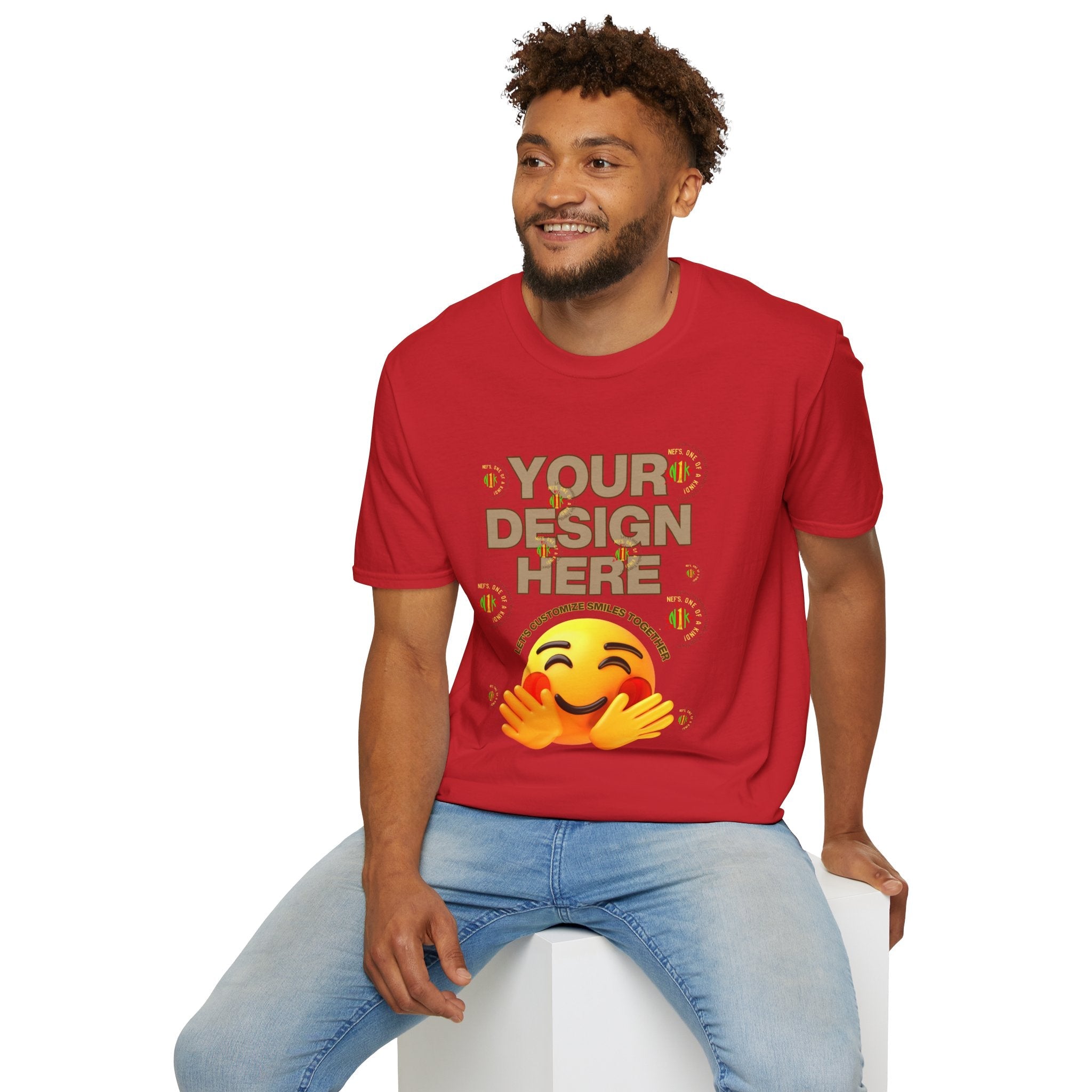 Front and Back Customizable Unisex T-Shirt — Add Your Photo Only