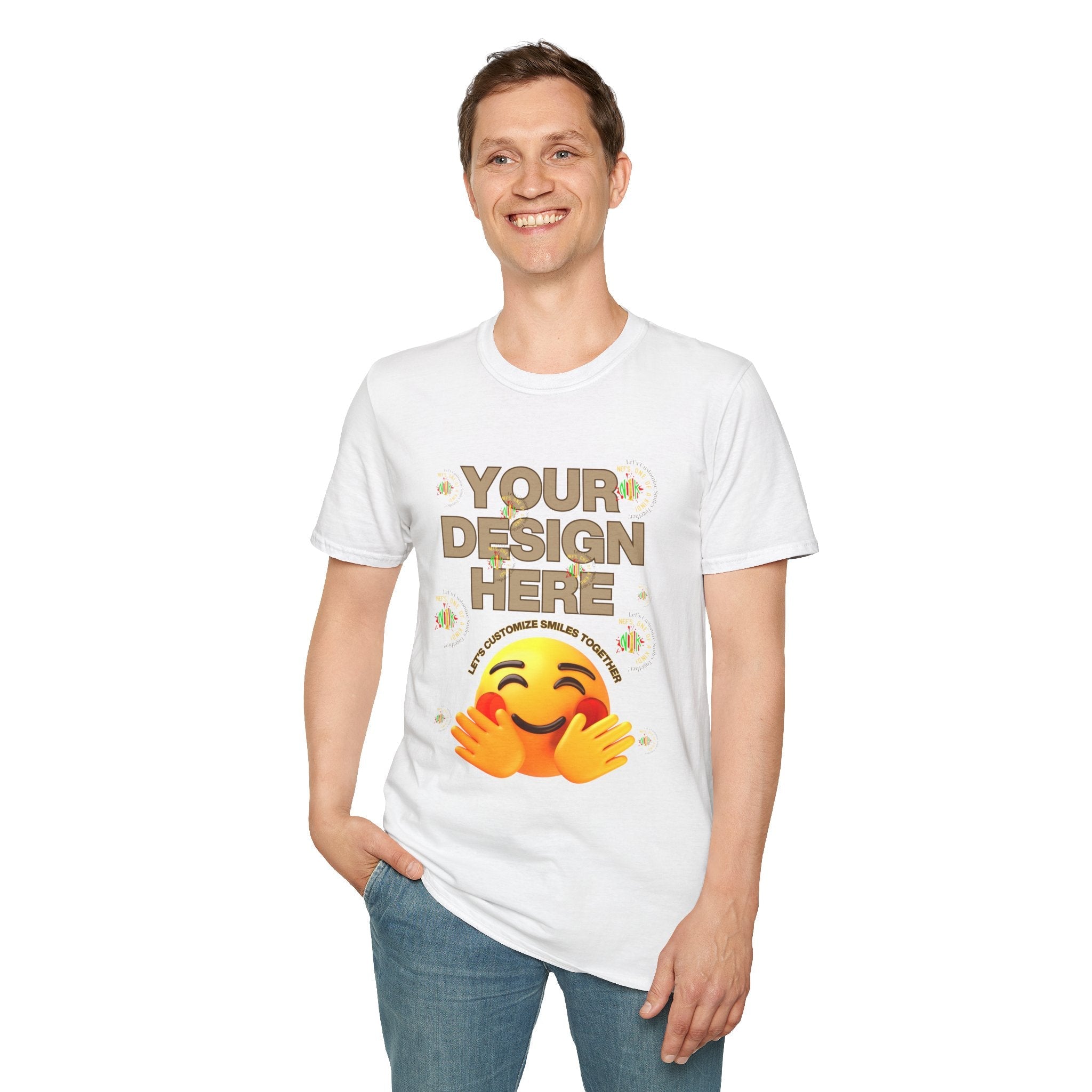 Front and Back Customizable Unisex T-Shirt — Add Your Photo Only