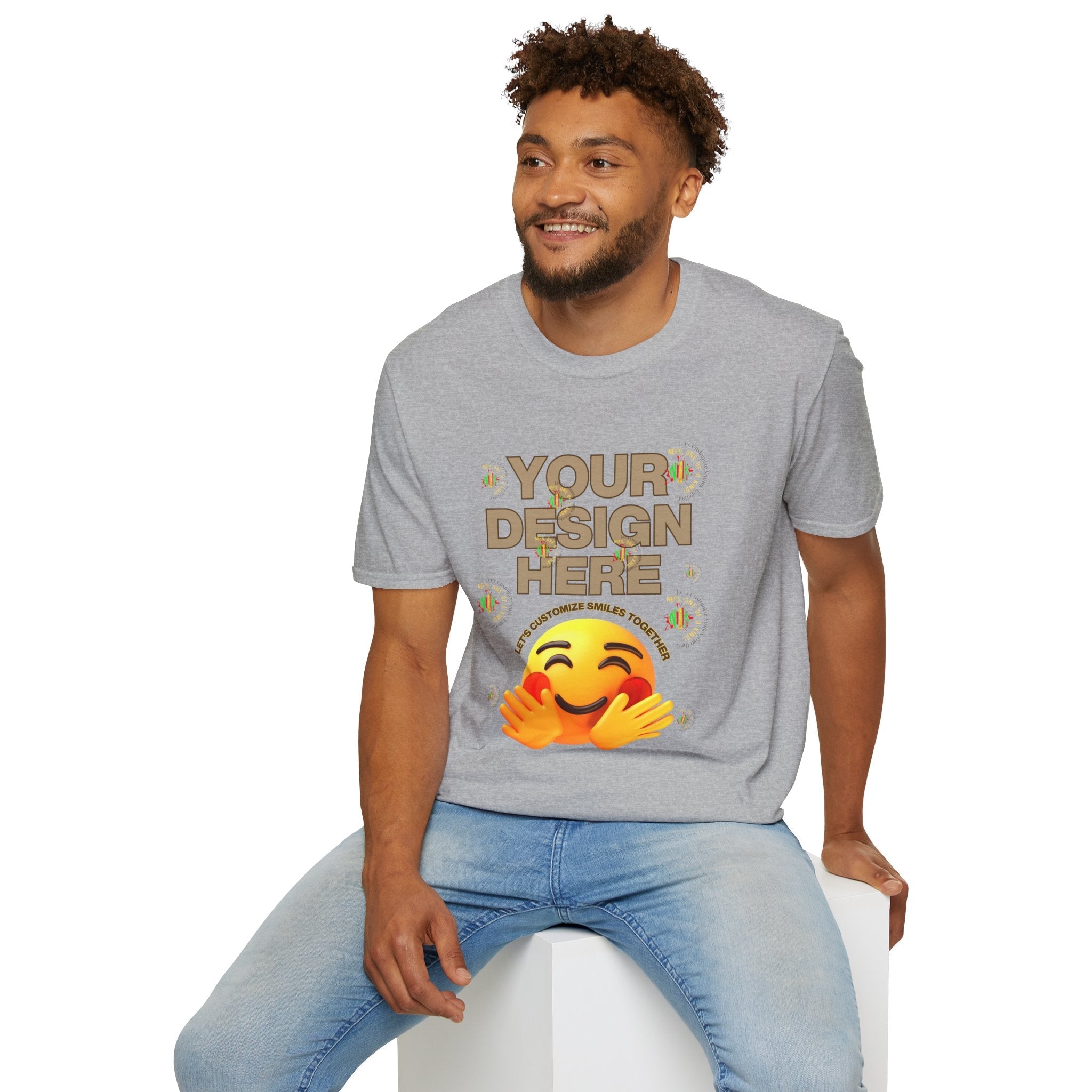 Front and Back Customizable Unisex T-Shirt — Add Your Photo Only