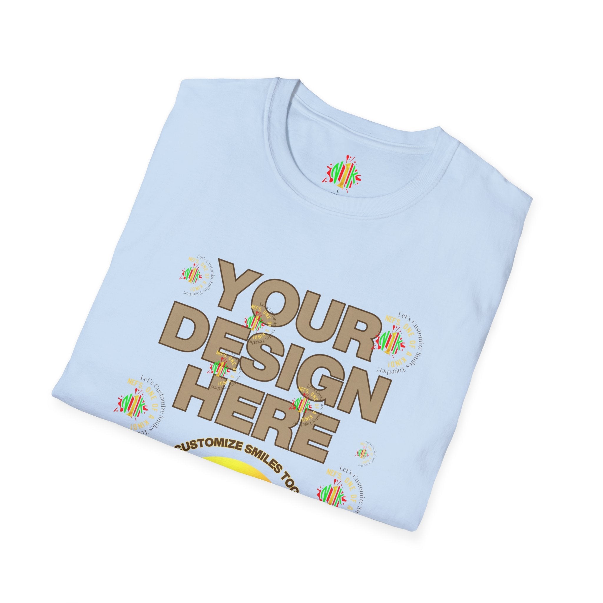 Front and Back Customizable Unisex T-Shirt — Add Your Photo Only