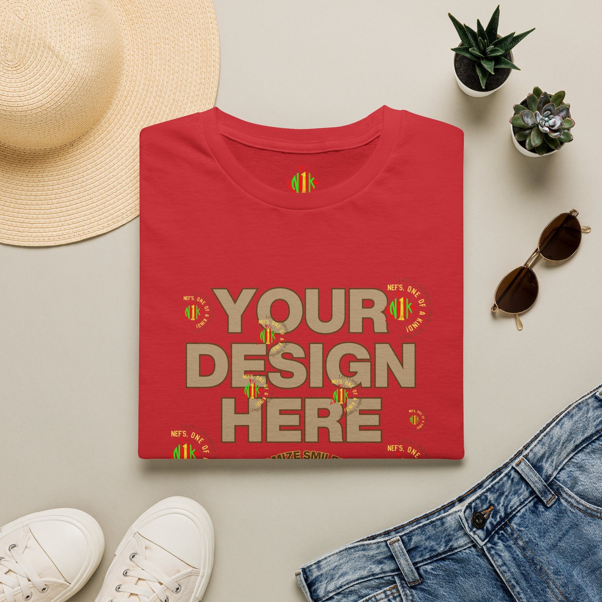 Front and Back Customizable Unisex T-Shirt — Add Your Photo Only