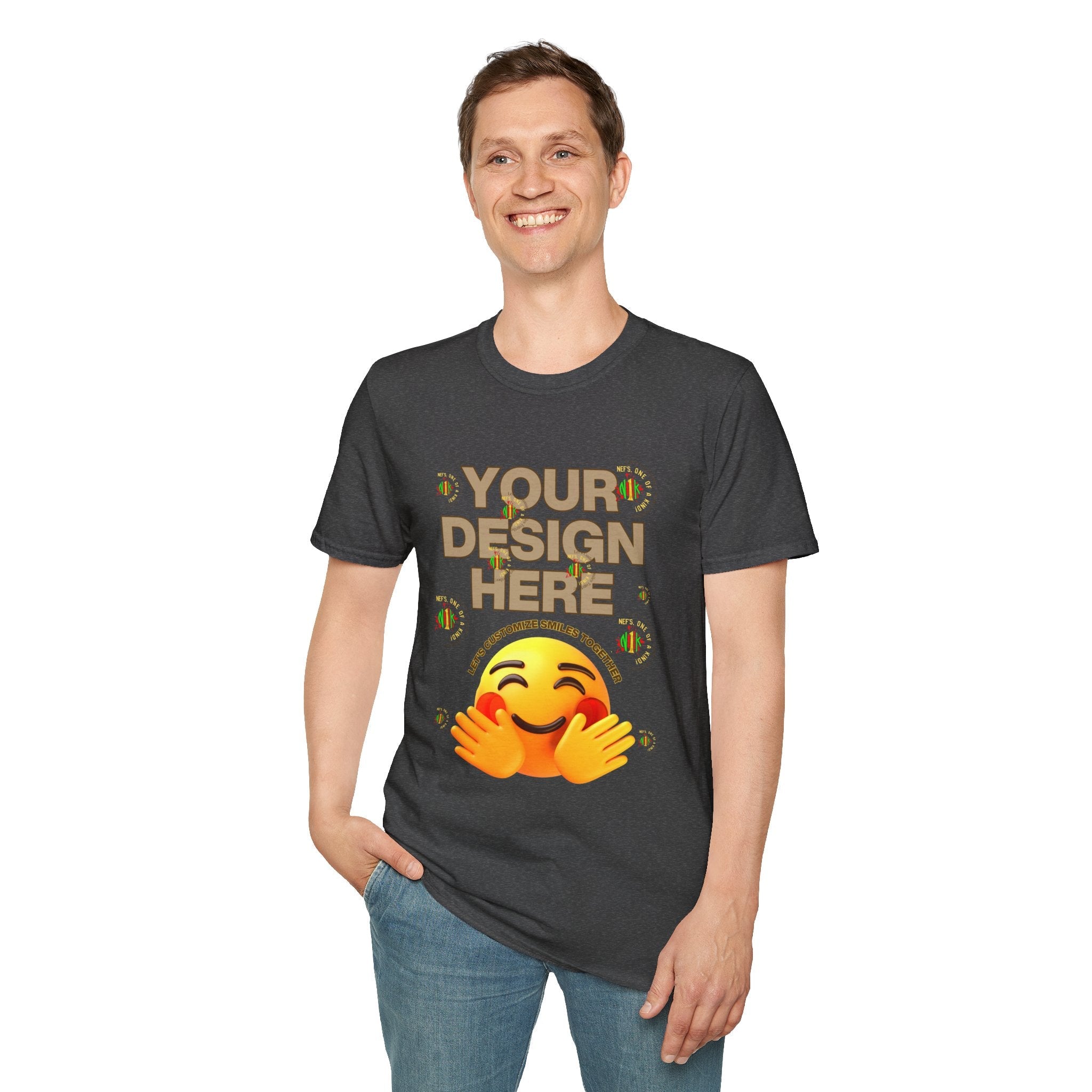 Front and Back Customizable Unisex T-Shirt — Add Your Photo Only