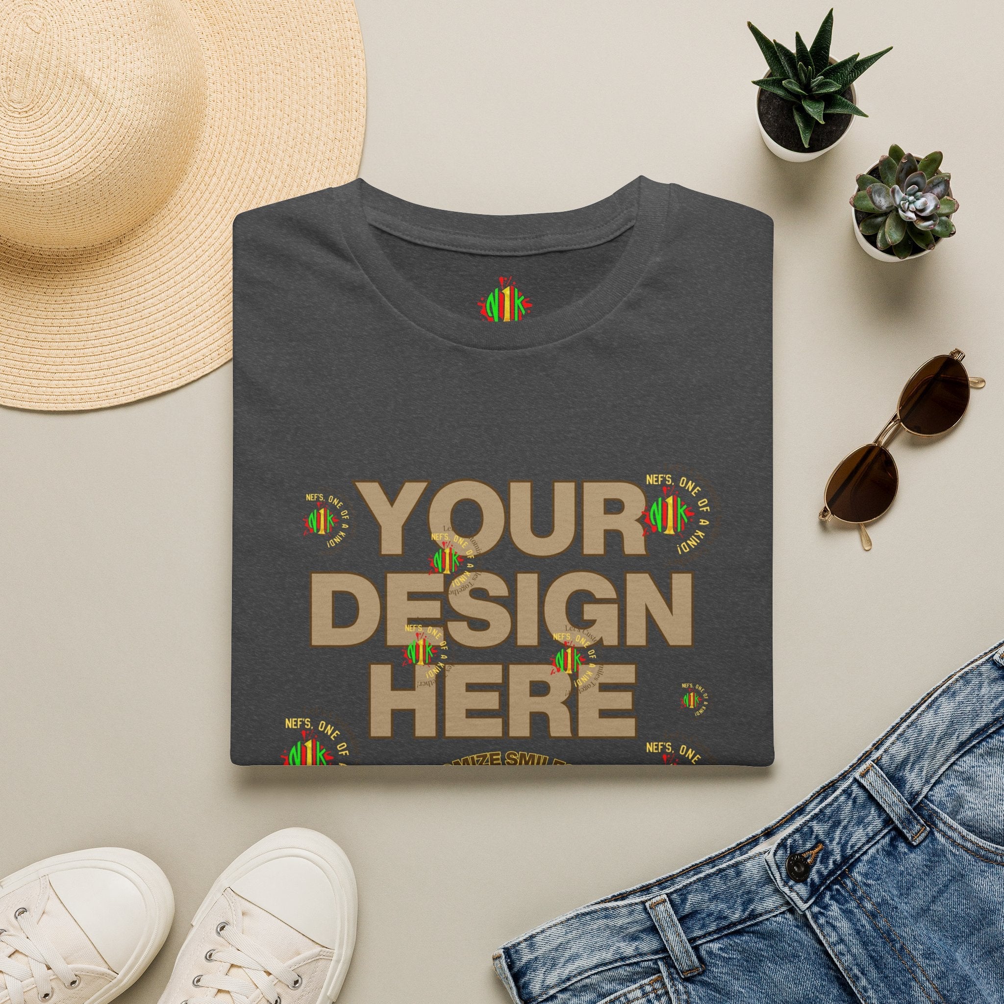 Front and Back Customizable Unisex T-Shirt — Add Your Photo Only