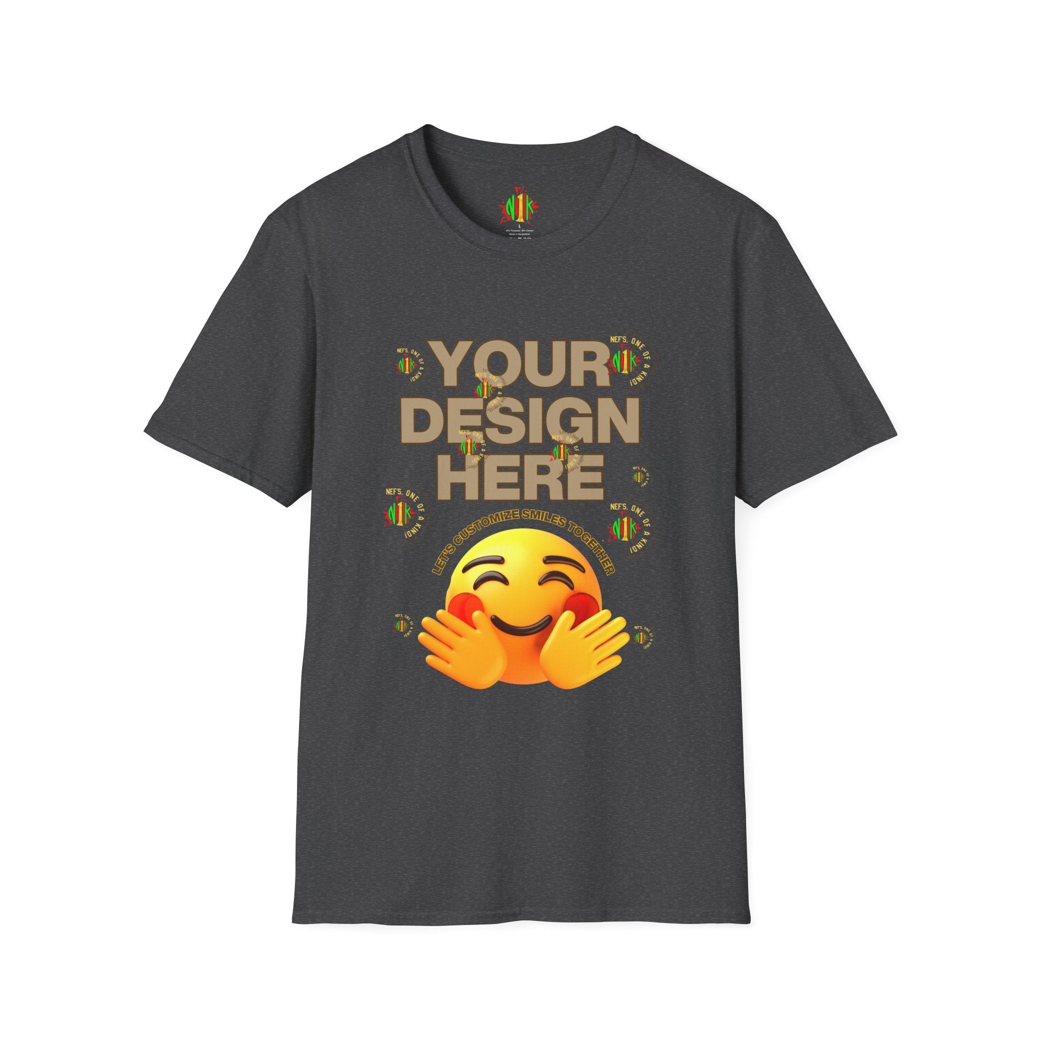 Front and Back Customizable Unisex T-Shirt — Add Your Photo Only