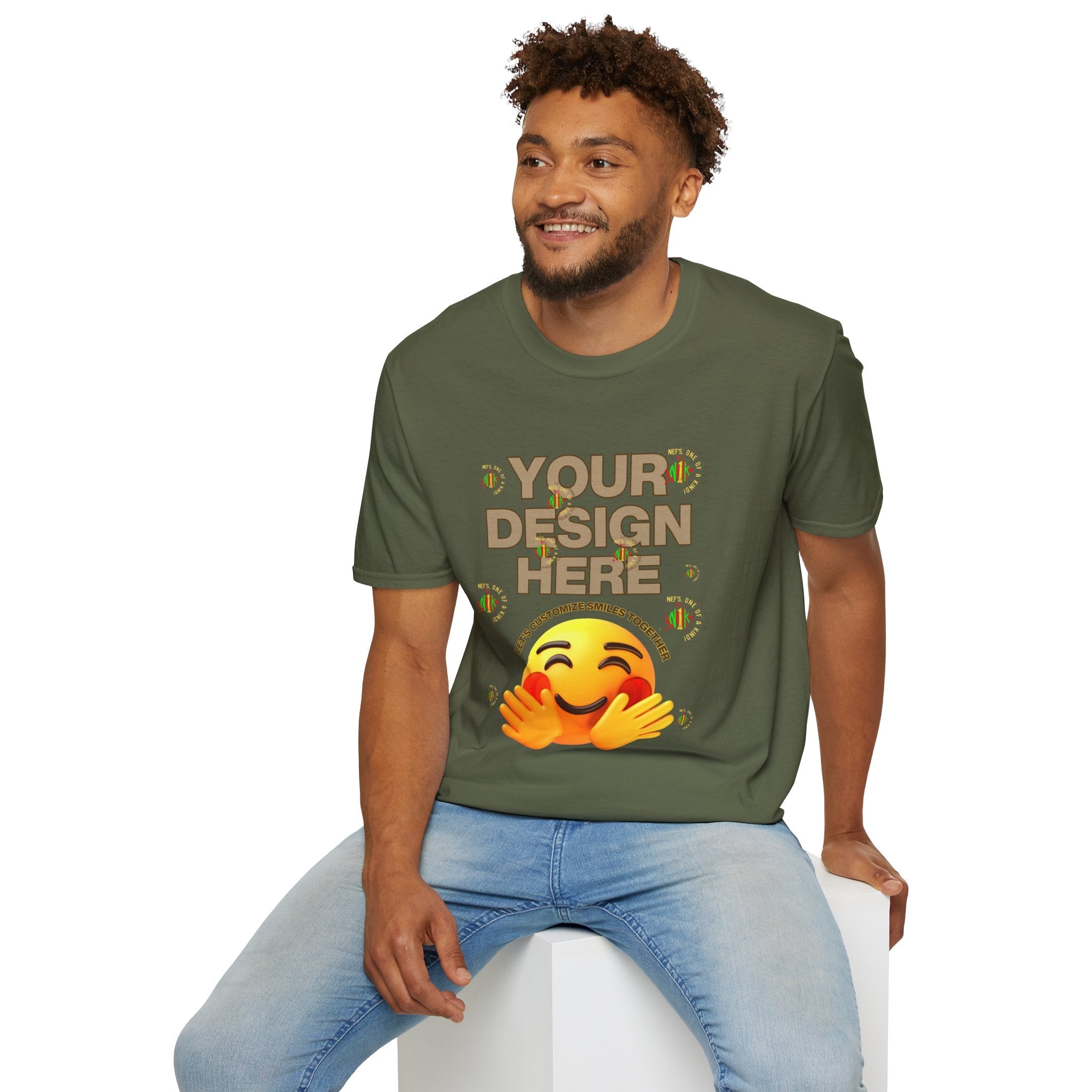 Front and Back Customizable Unisex T-Shirt — Add Your Photo Only