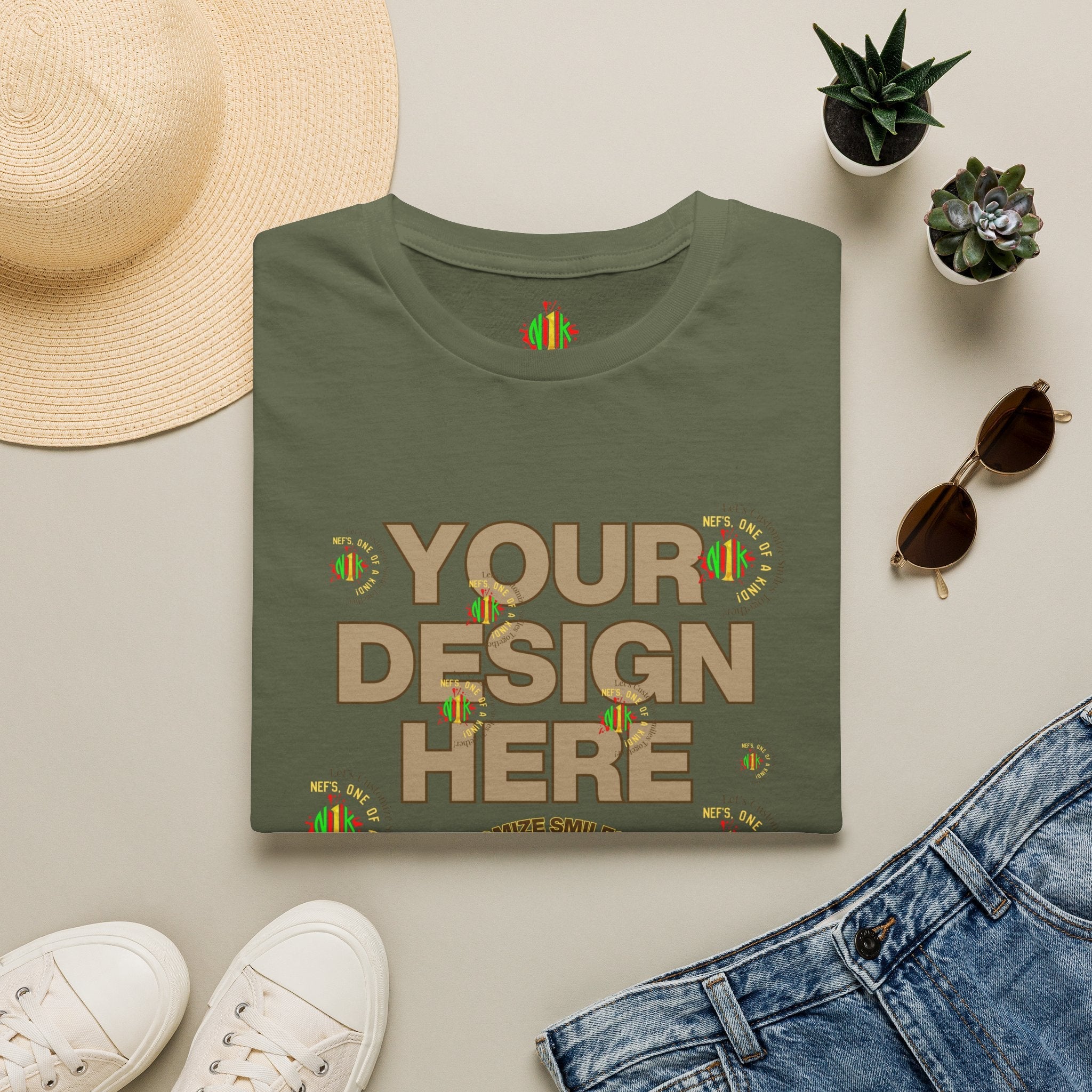 Front and Back Customizable Unisex T-Shirt — Add Your Photo Only