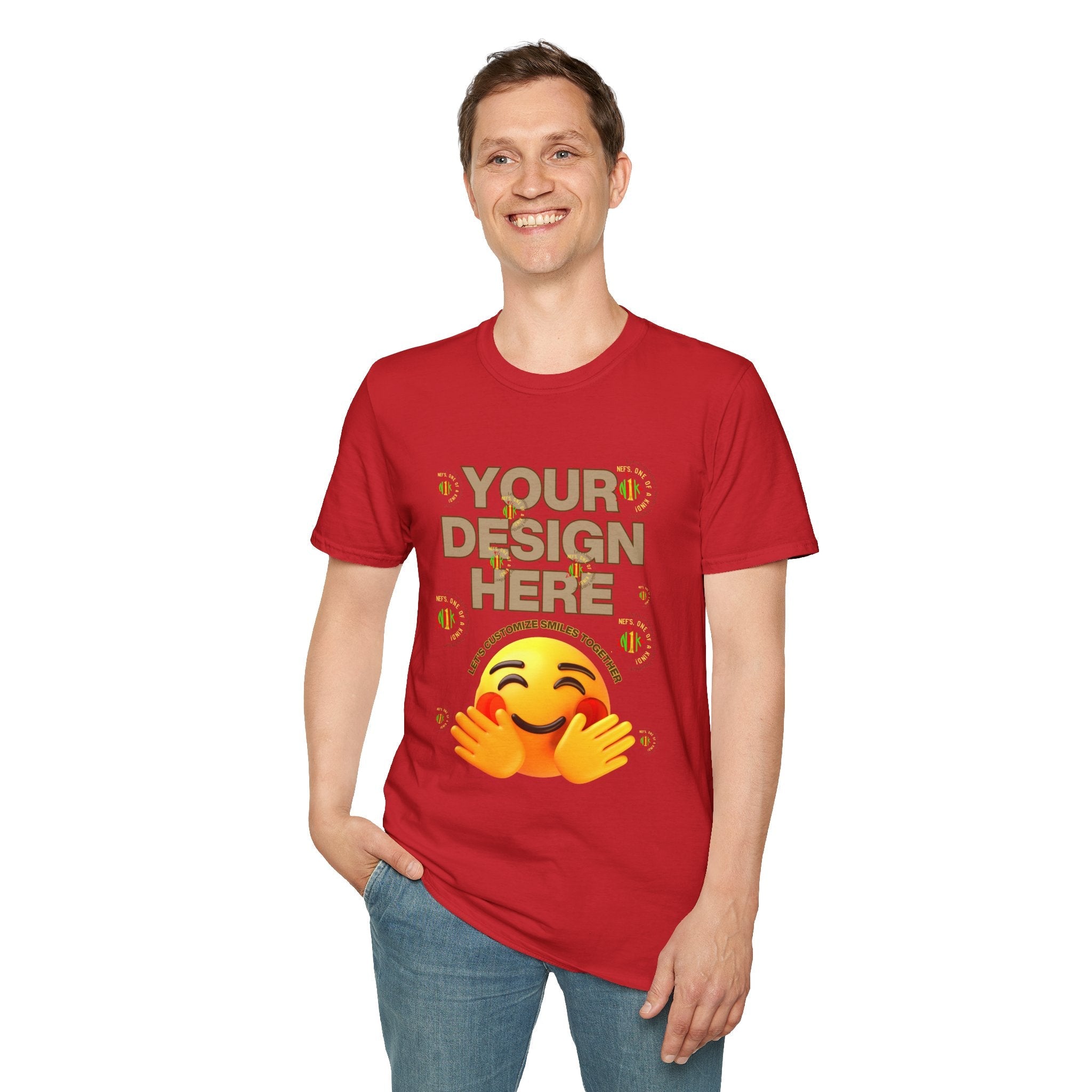 Front and Back Customizable Unisex T-Shirt — Add Your Photo Only