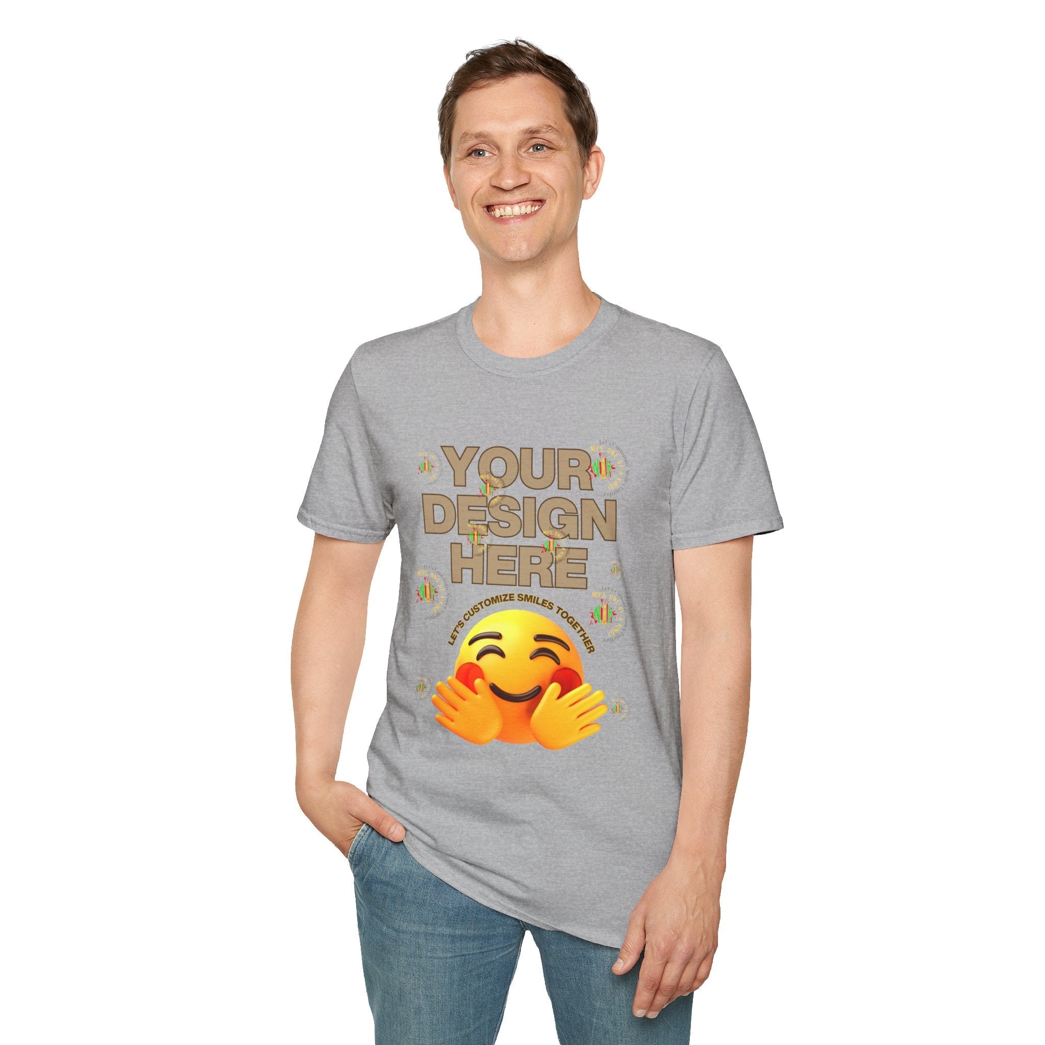 Front and Back Customizable Unisex T-Shirt — Add Your Photo Only