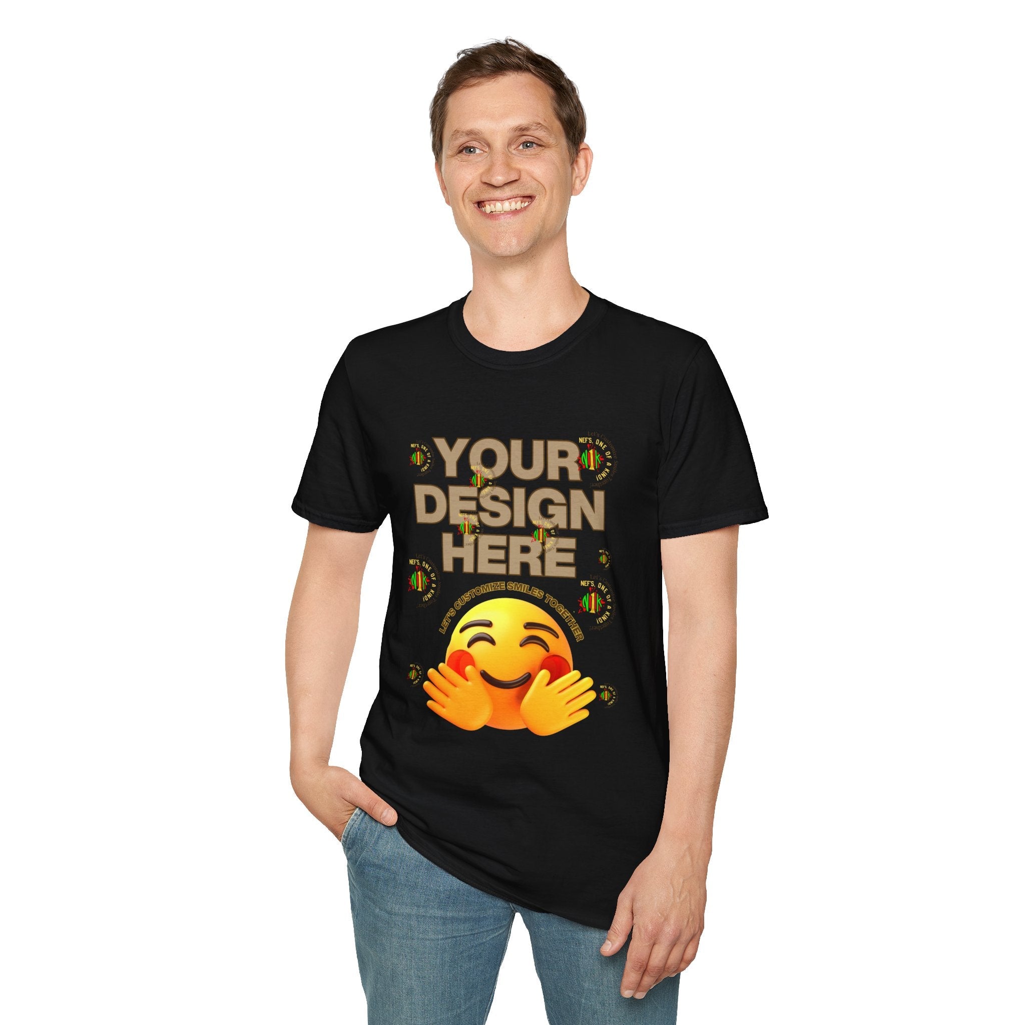 Front and Back Customizable Unisex T-Shirt — Add Your Photo Only