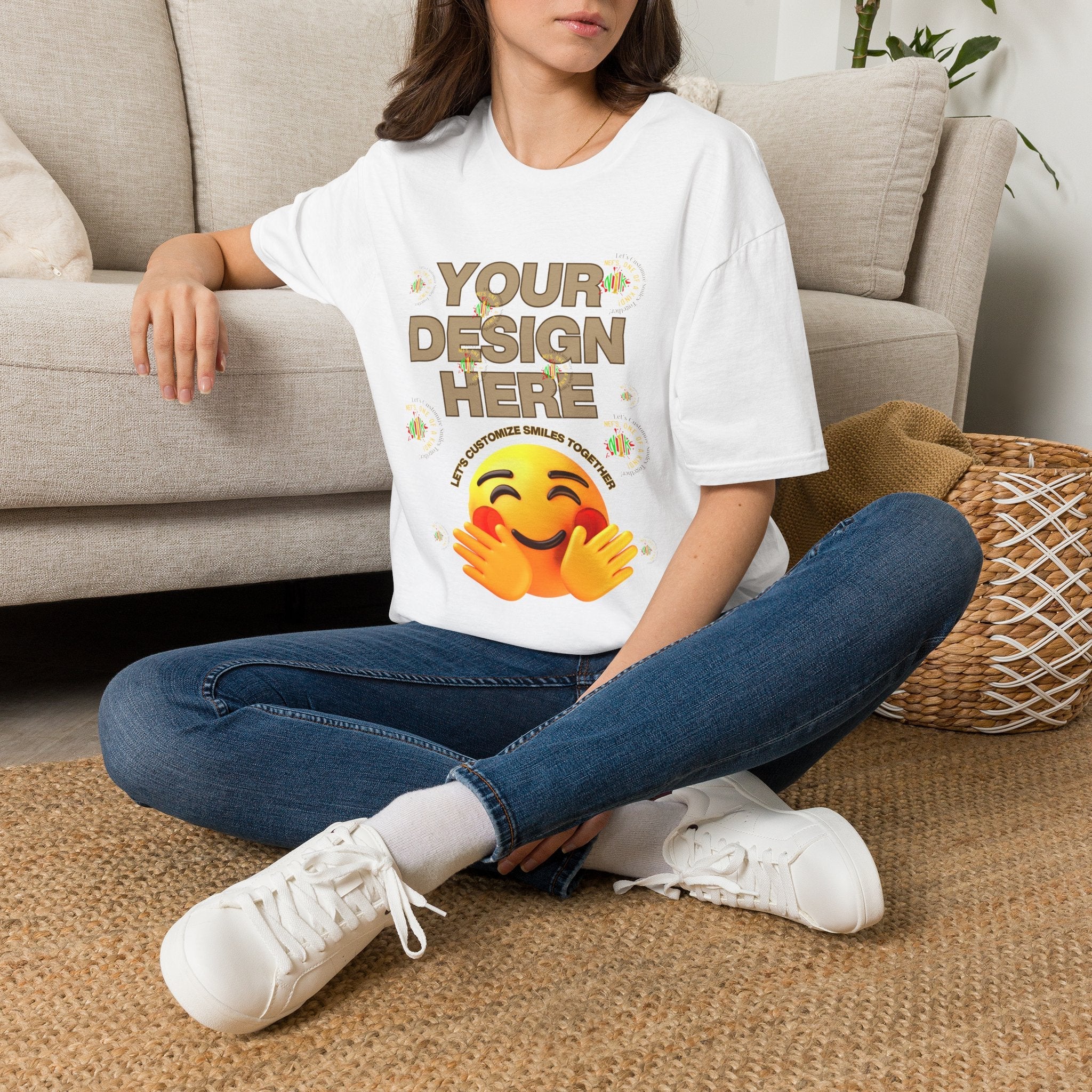 Front and Back Customizable Unisex T-Shirt — Add Your Photo Only