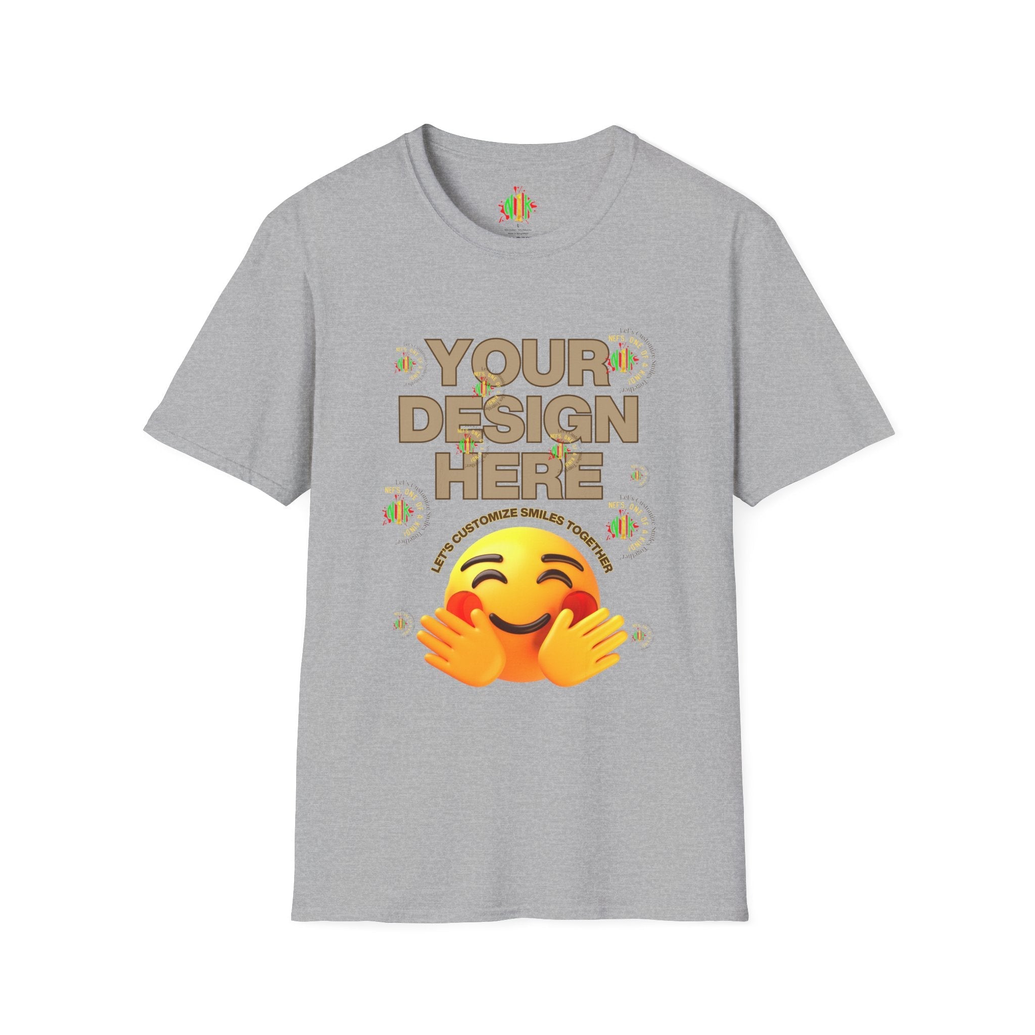 Front and Back Customizable Unisex T-Shirt — Add Your Photo Only