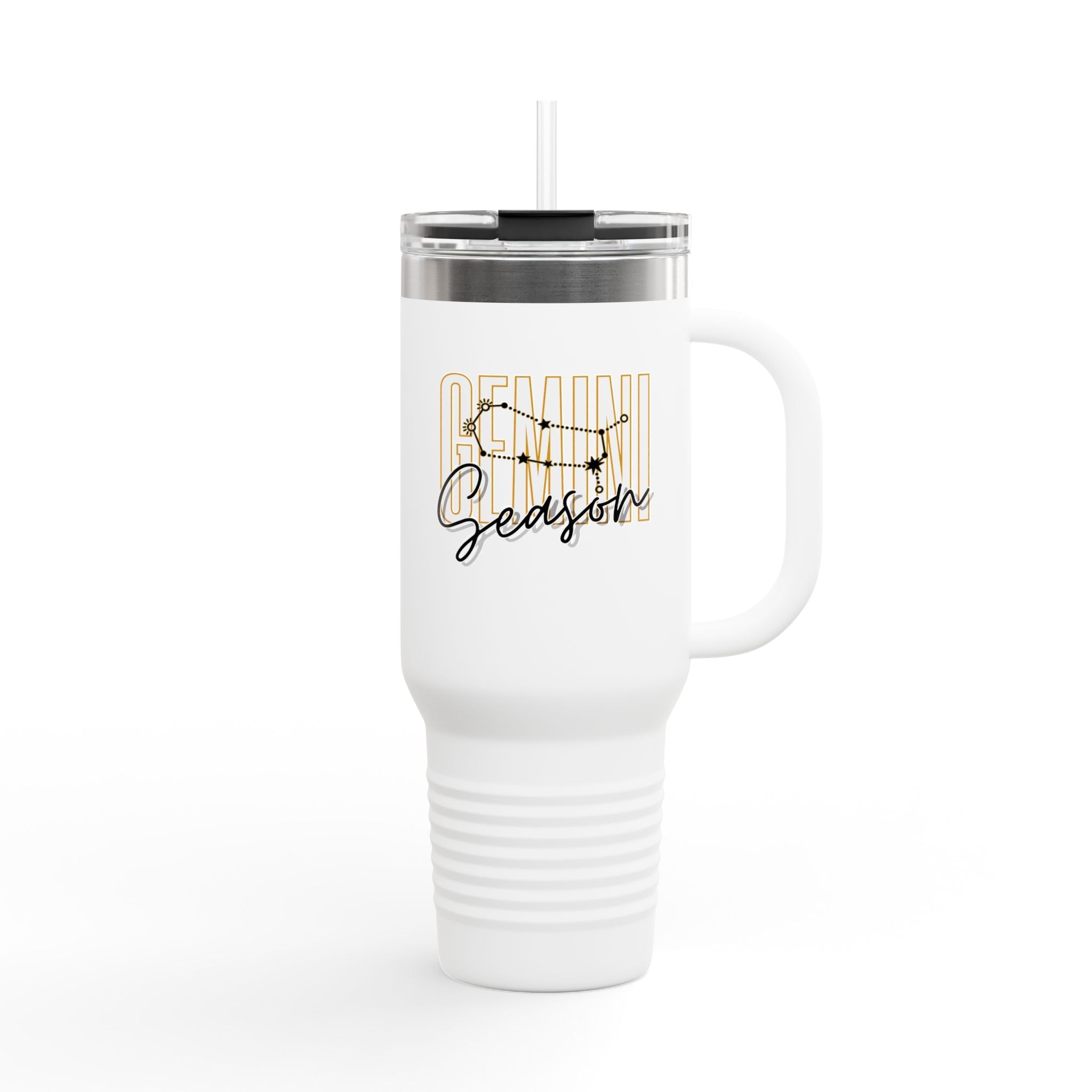 Gemini Season Insulated Travel Mug, 40oz | Astrology Drinkware for CofMugGemini Season Insulated Travel Mug