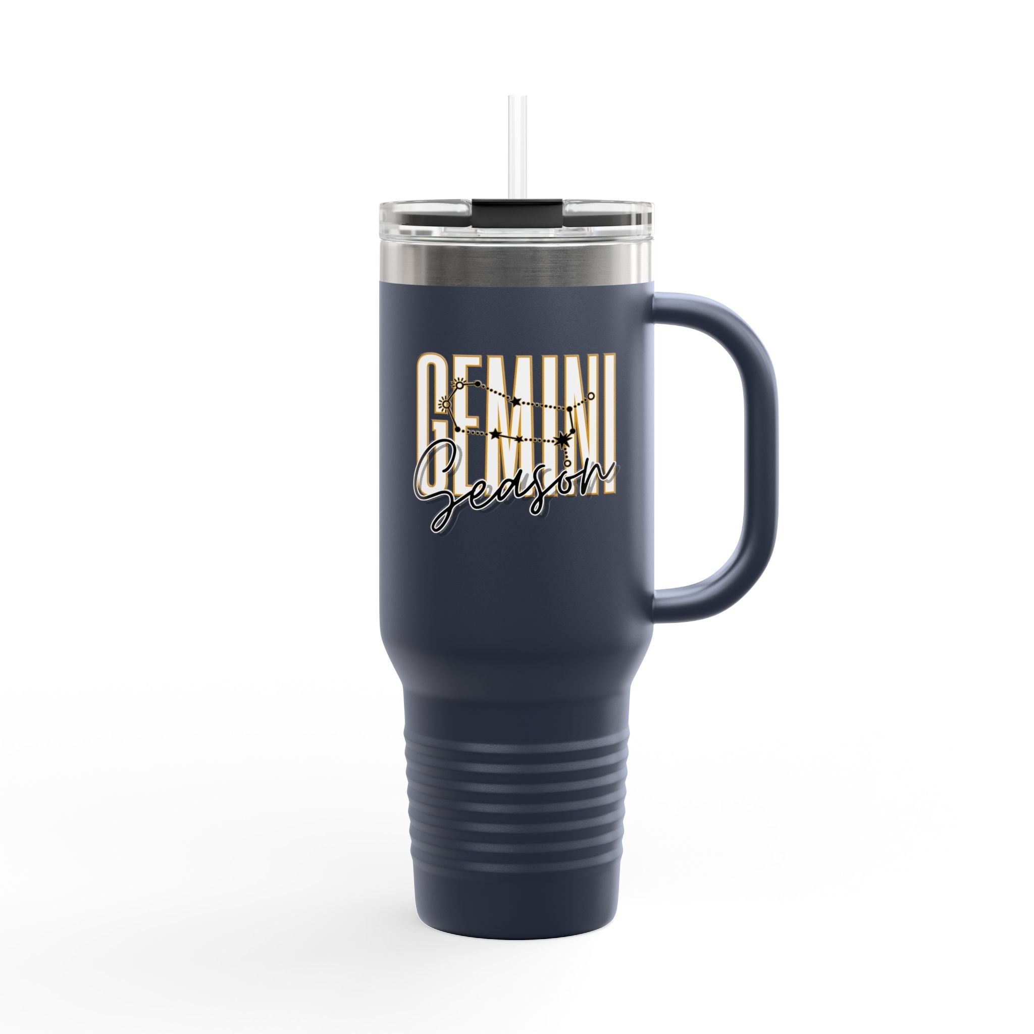 Gemini Season Insulated Travel Mug, 40oz | Astrology Drinkware for CofMugGemini Season Insulated Travel Mug
