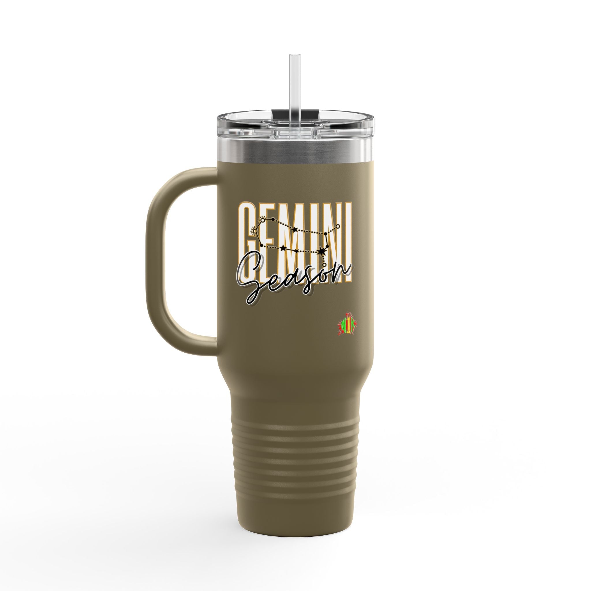 Gemini Season Insulated Travel Mug, 40oz | Astrology Drinkware for CofMugGemini Season Insulated Travel Mug