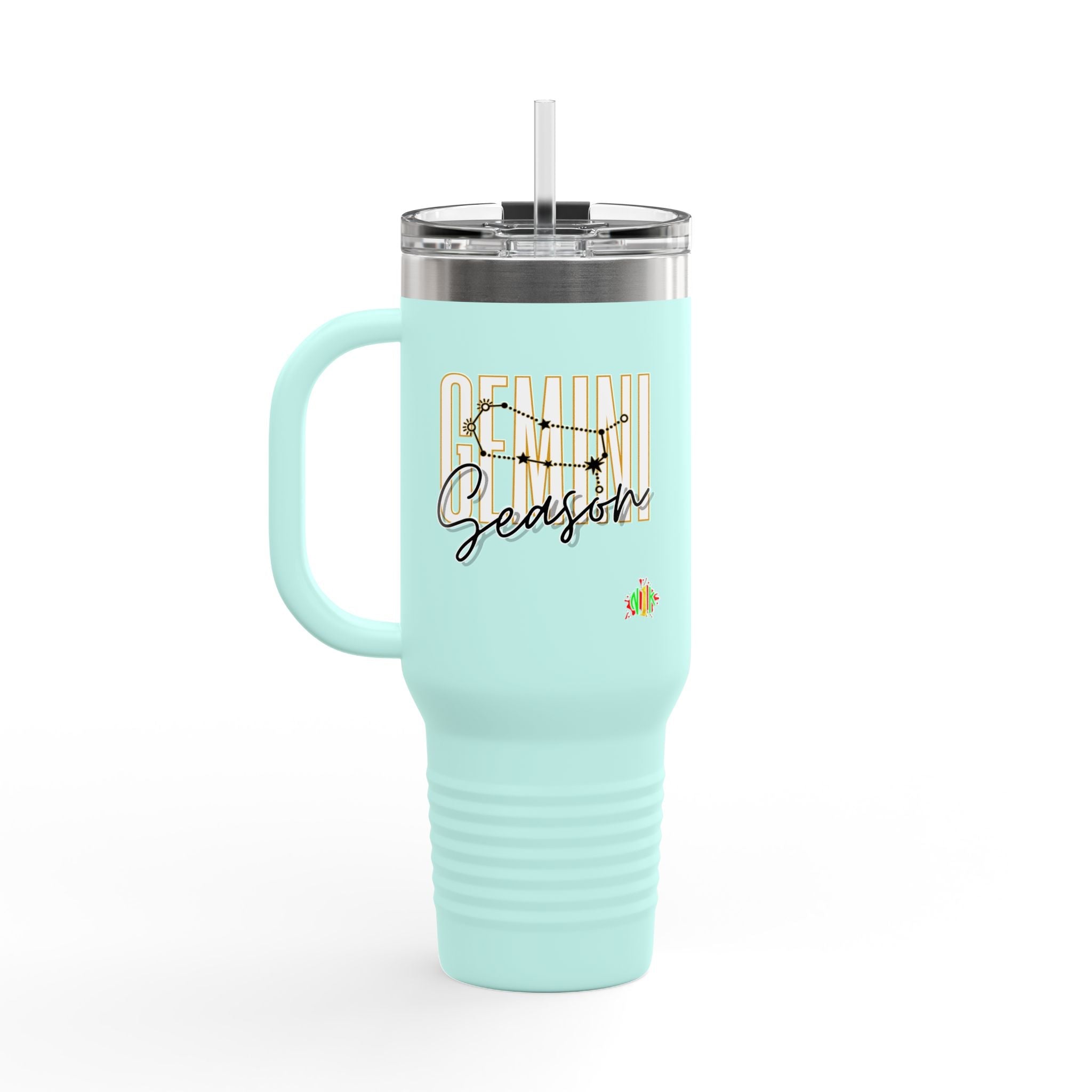 Gemini Season Insulated Travel Mug, 40oz | Astrology Drinkware for CofMugGemini Season Insulated Travel Mug