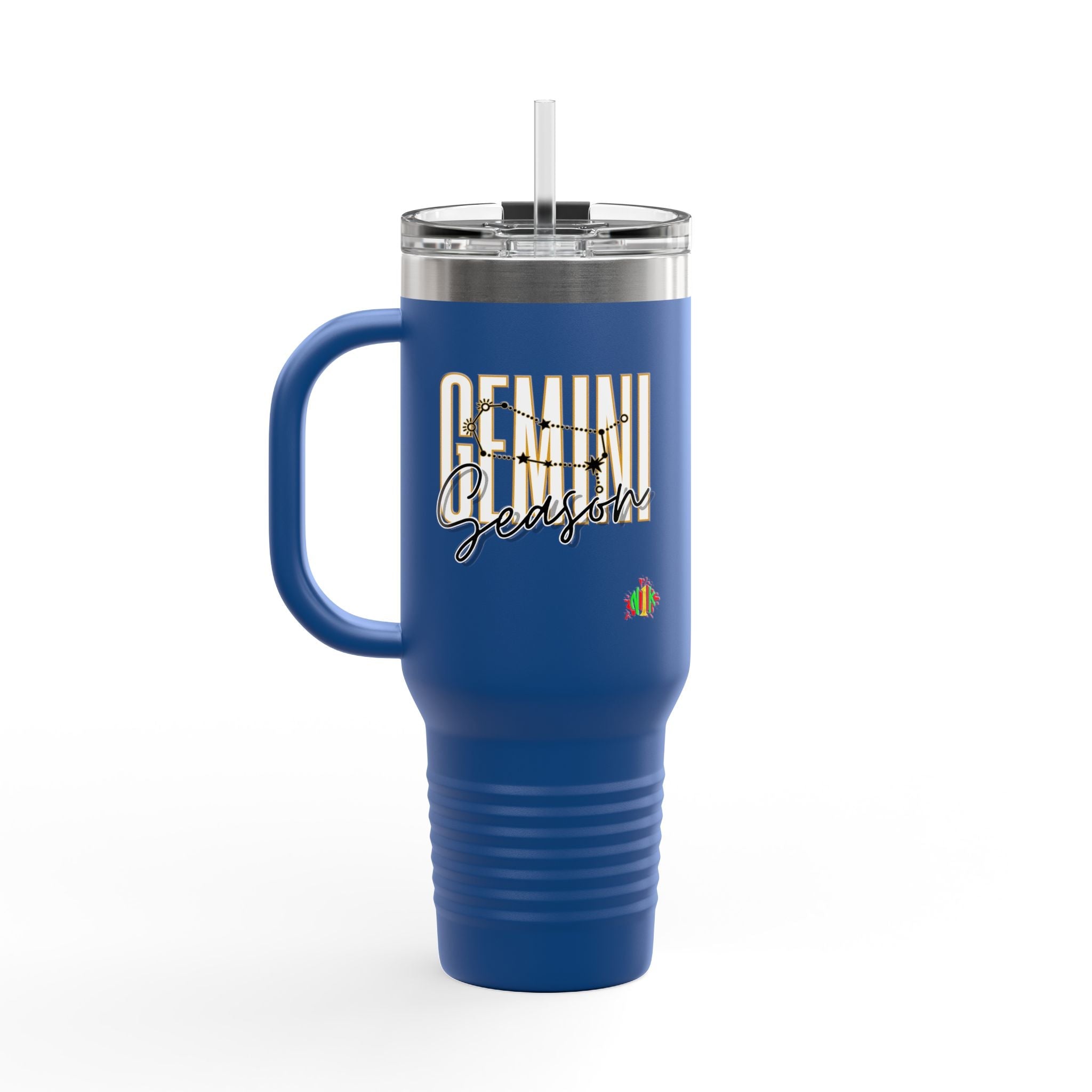 Gemini Season Insulated Travel Mug, 40oz | Astrology Drinkware for CofMugGemini Season Insulated Travel Mug