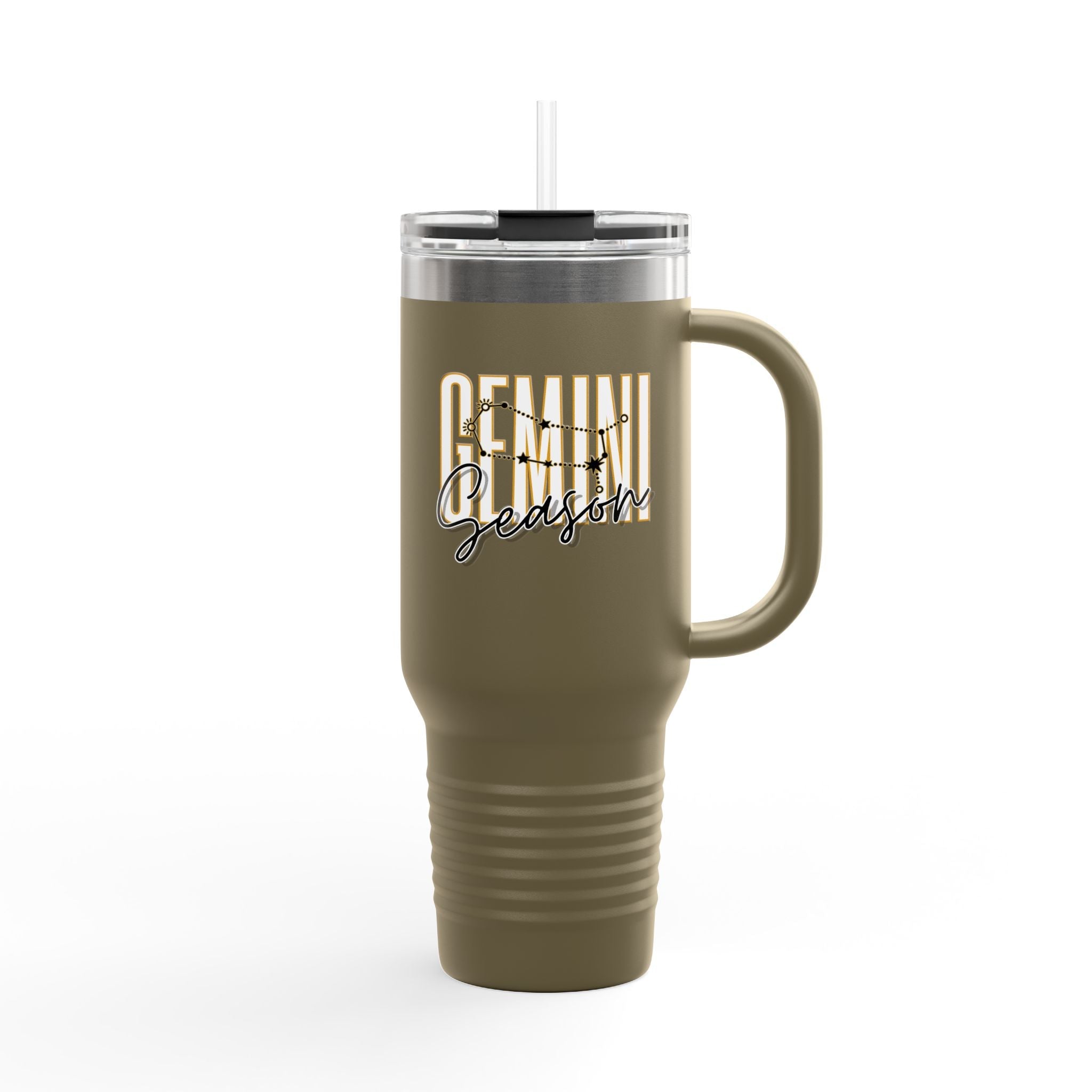 Gemini Season Insulated Travel Mug, 40oz | Astrology Drinkware for CofMugGemini Season Insulated Travel Mug