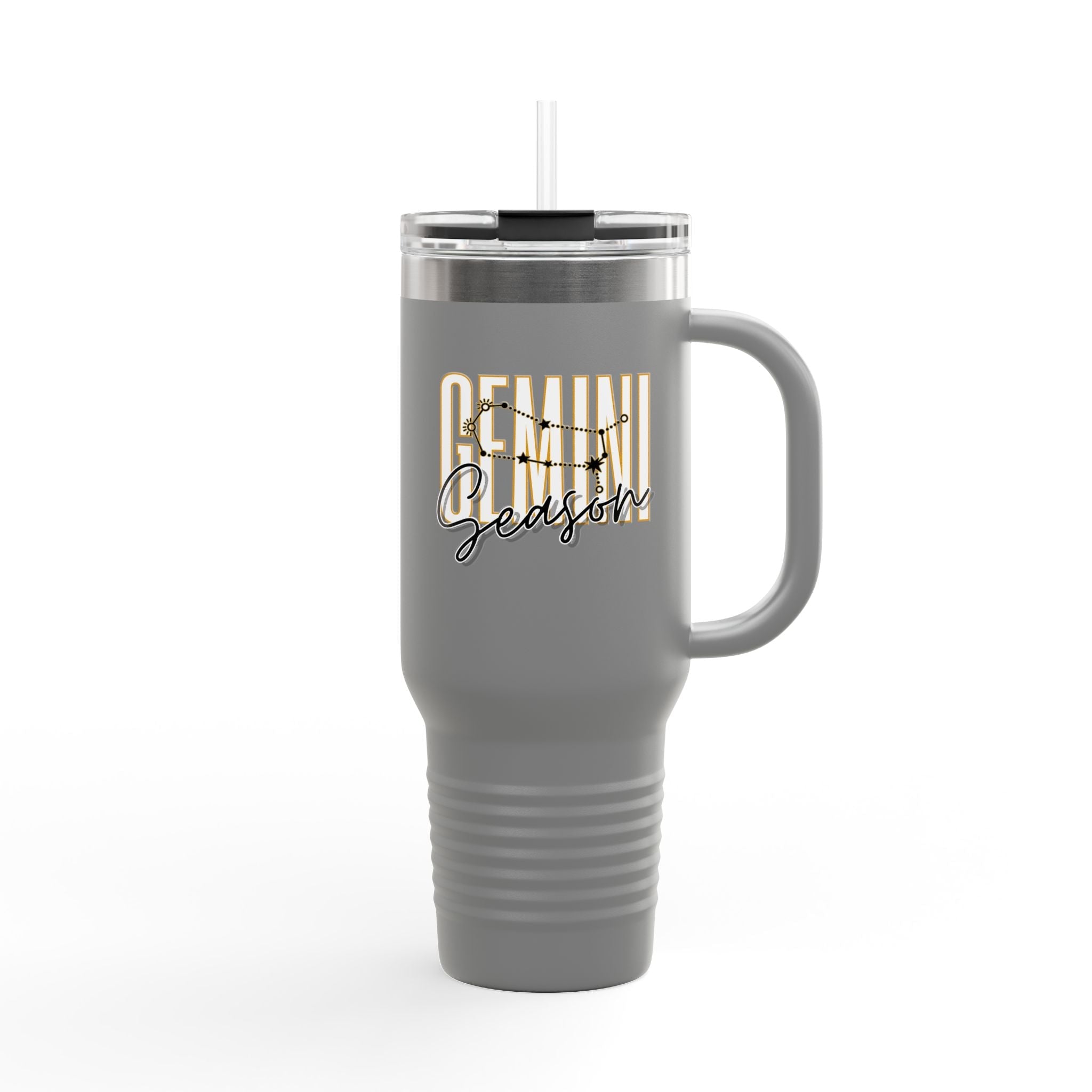 Gemini Season Insulated Travel Mug, 40oz | Astrology Drinkware for CofMugGemini Season Insulated Travel Mug
