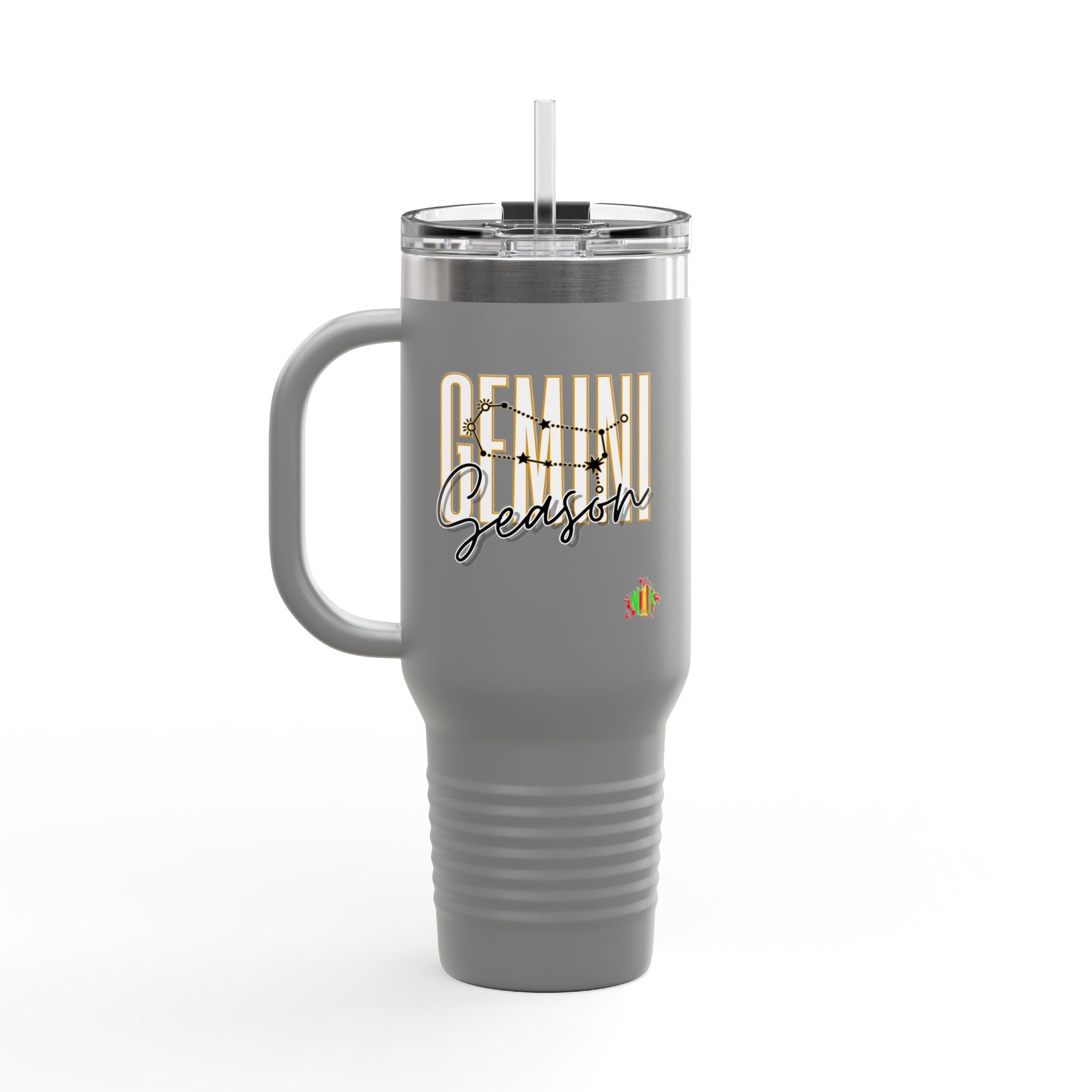 Gemini Season Insulated Travel Mug, 40oz | Astrology Drinkware for CofMugGemini Season Insulated Travel Mug