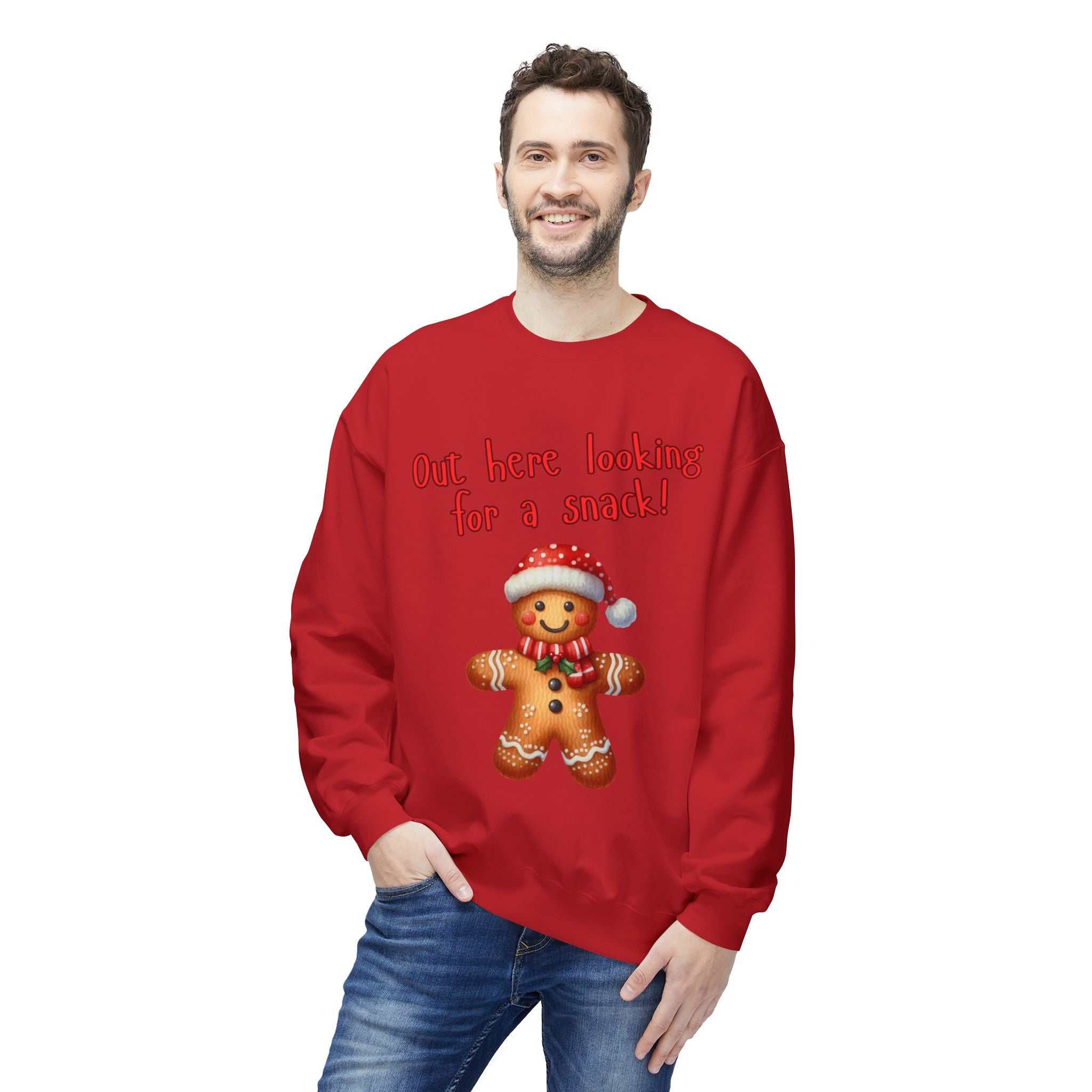 Gingerbread 'Out Here Looking for a Snack' Crewneck SweatshirtSweatshirtGingerbread 'Out Here Looking for a Snack' Crewneck Sweatshirt