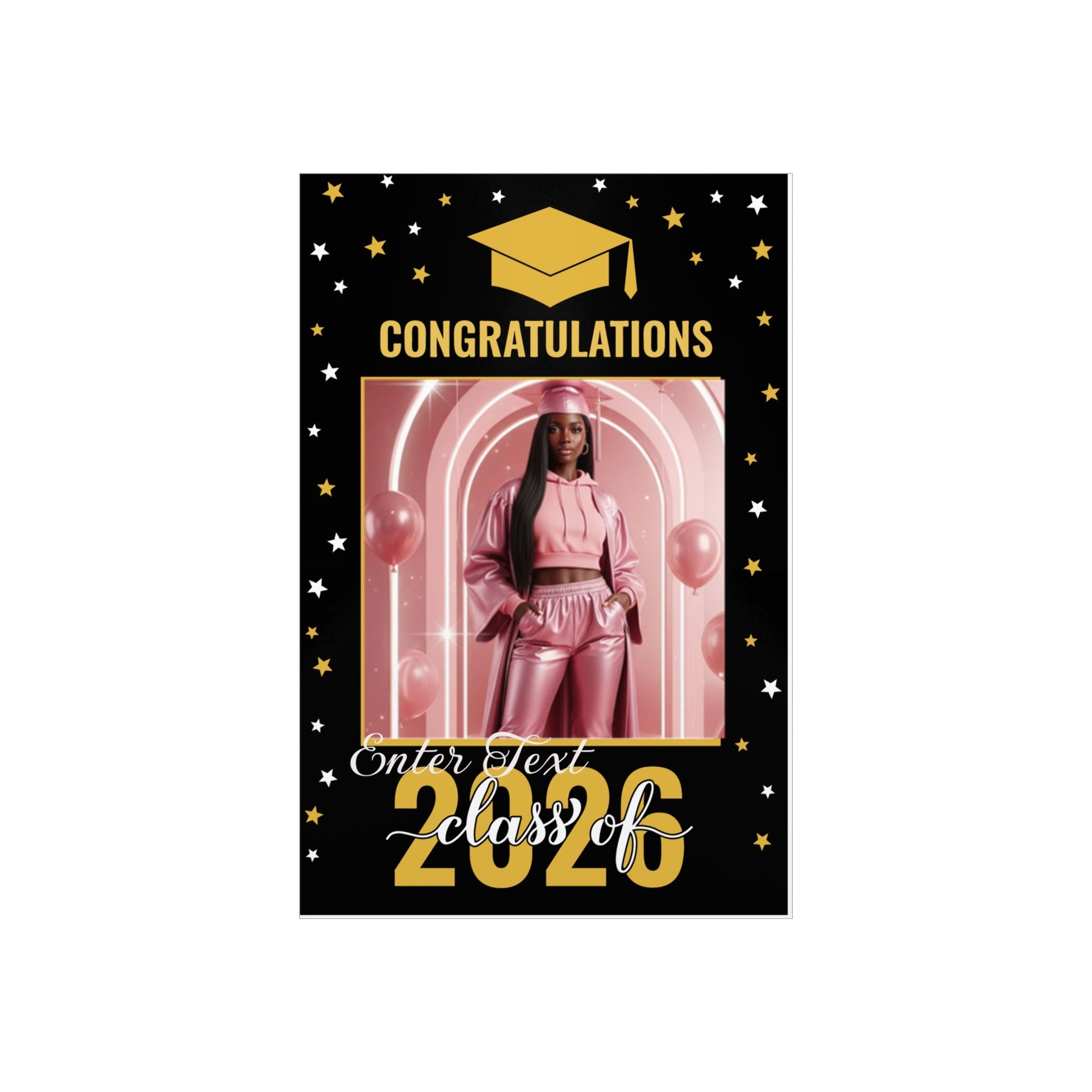 Graduation Photo Foam Board — "Congratulations Class of 2026" (Customizable Photo & Text Frame)
