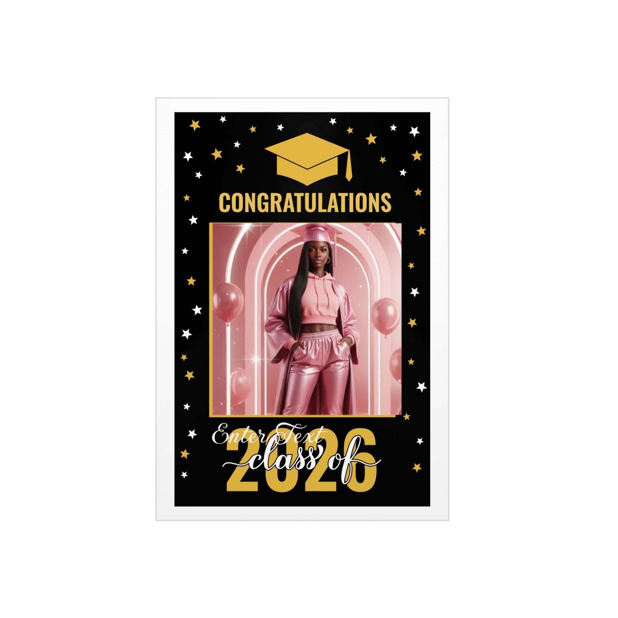 Graduation Photo Foam Board — "Congratulations Class of 2026" (Customizable Photo & Text Frame)