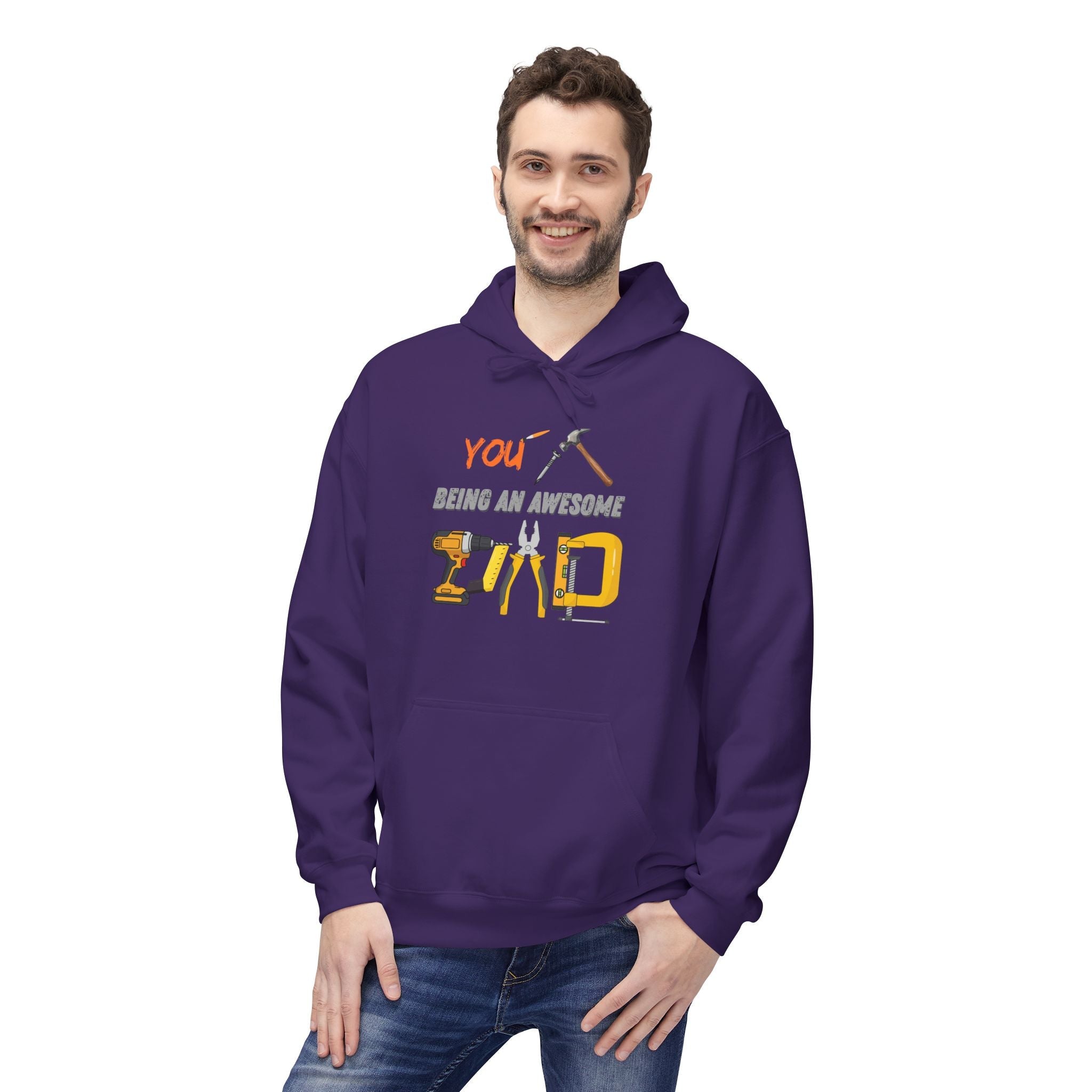 Handyman Dad Hoodie - "You Nailed Being an Awesome Dad" Tool Design