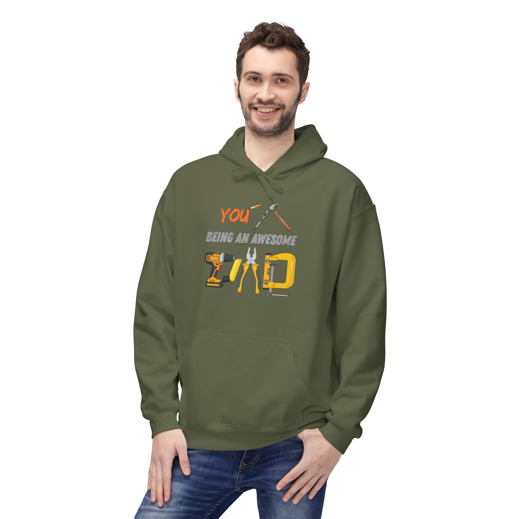 Handyman Dad Hoodie - "You Nailed Being an Awesome Dad" Tool Design