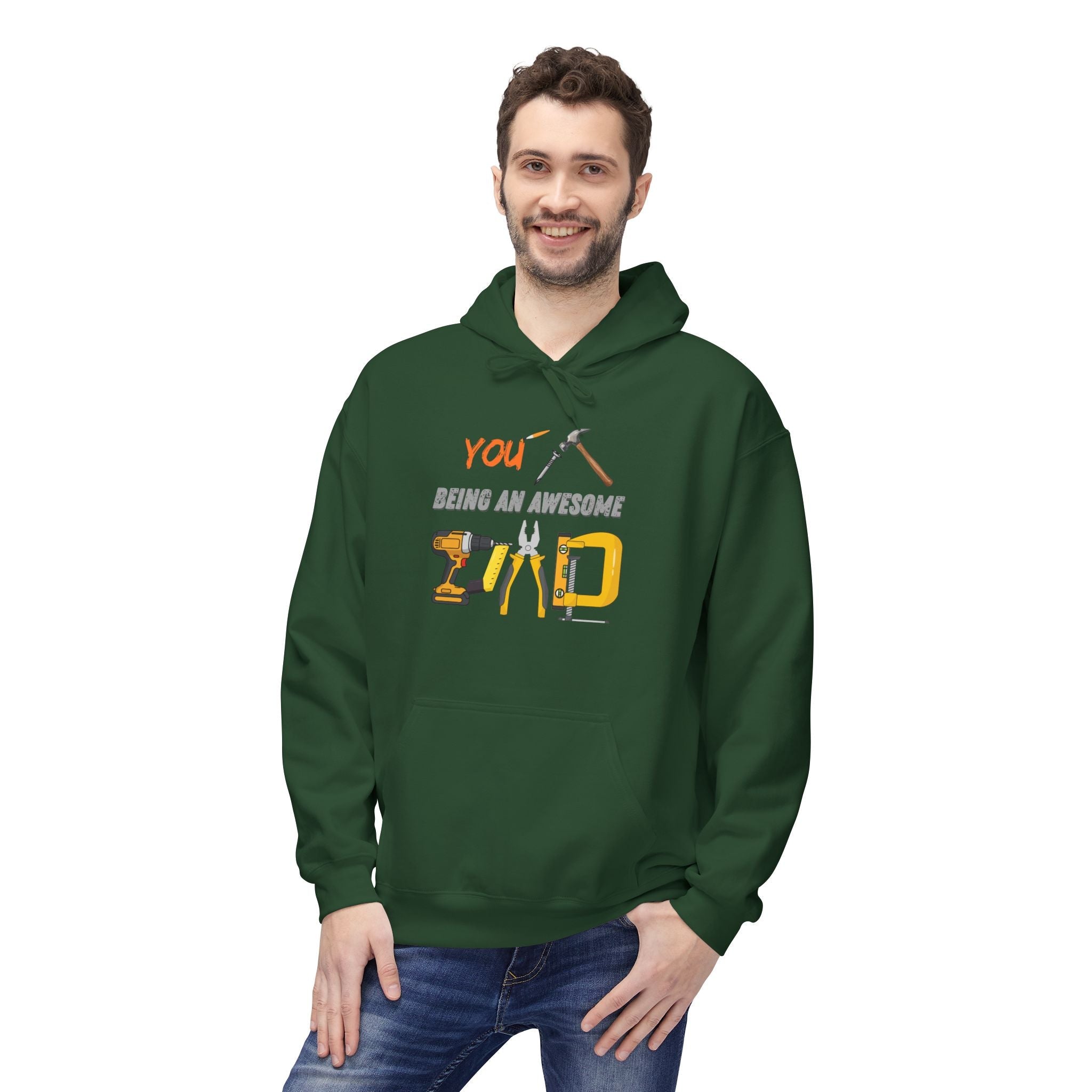 Handyman Dad Hoodie - "You Nailed Being an Awesome Dad" Tool Design