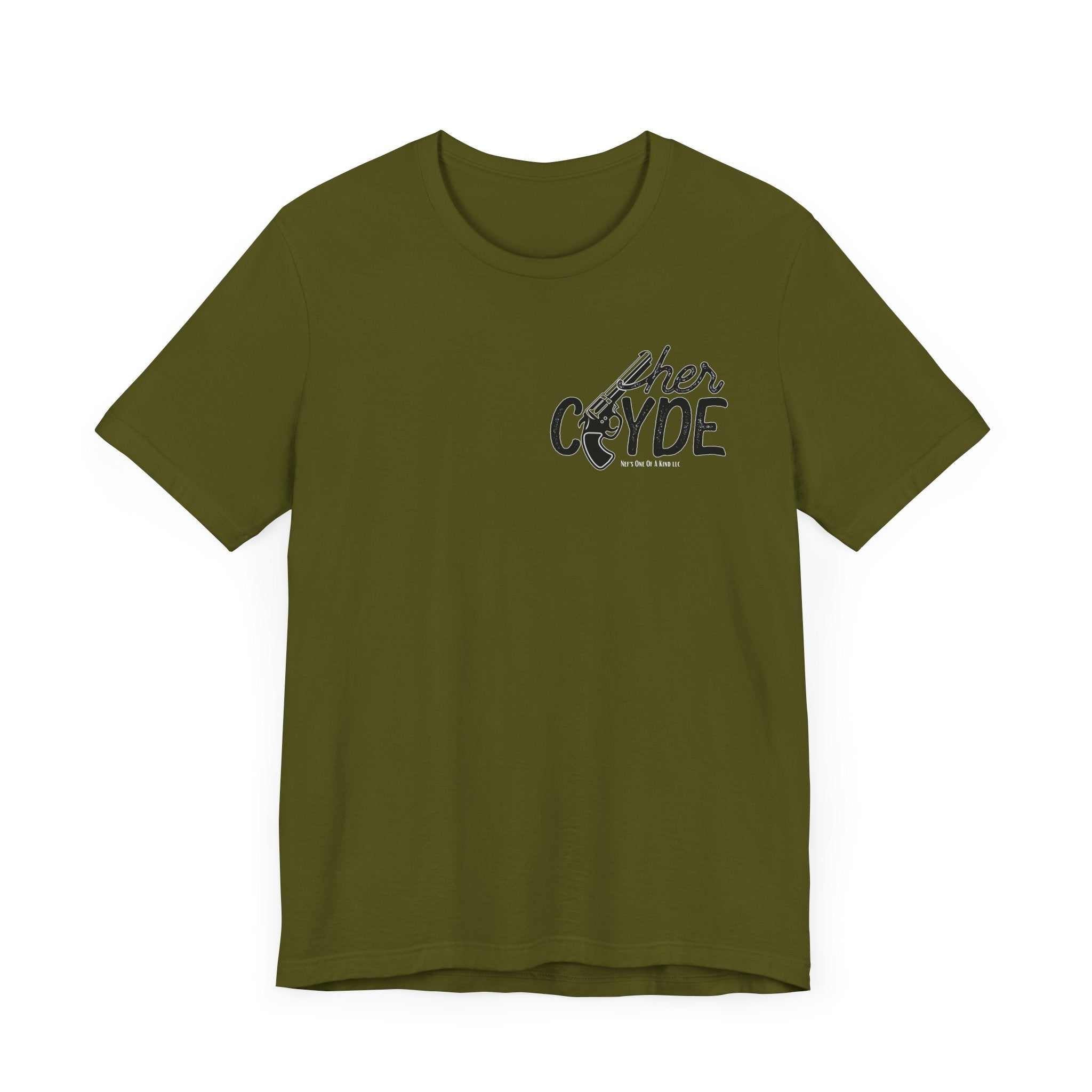 Her Clyde with Bonnie Valentine Casual Soft Unisex Jersey Crew Neck ShT-ShirtBonnie Valentine Casual Soft Unisex Jersey Crew Neck Short Sleeve Tee